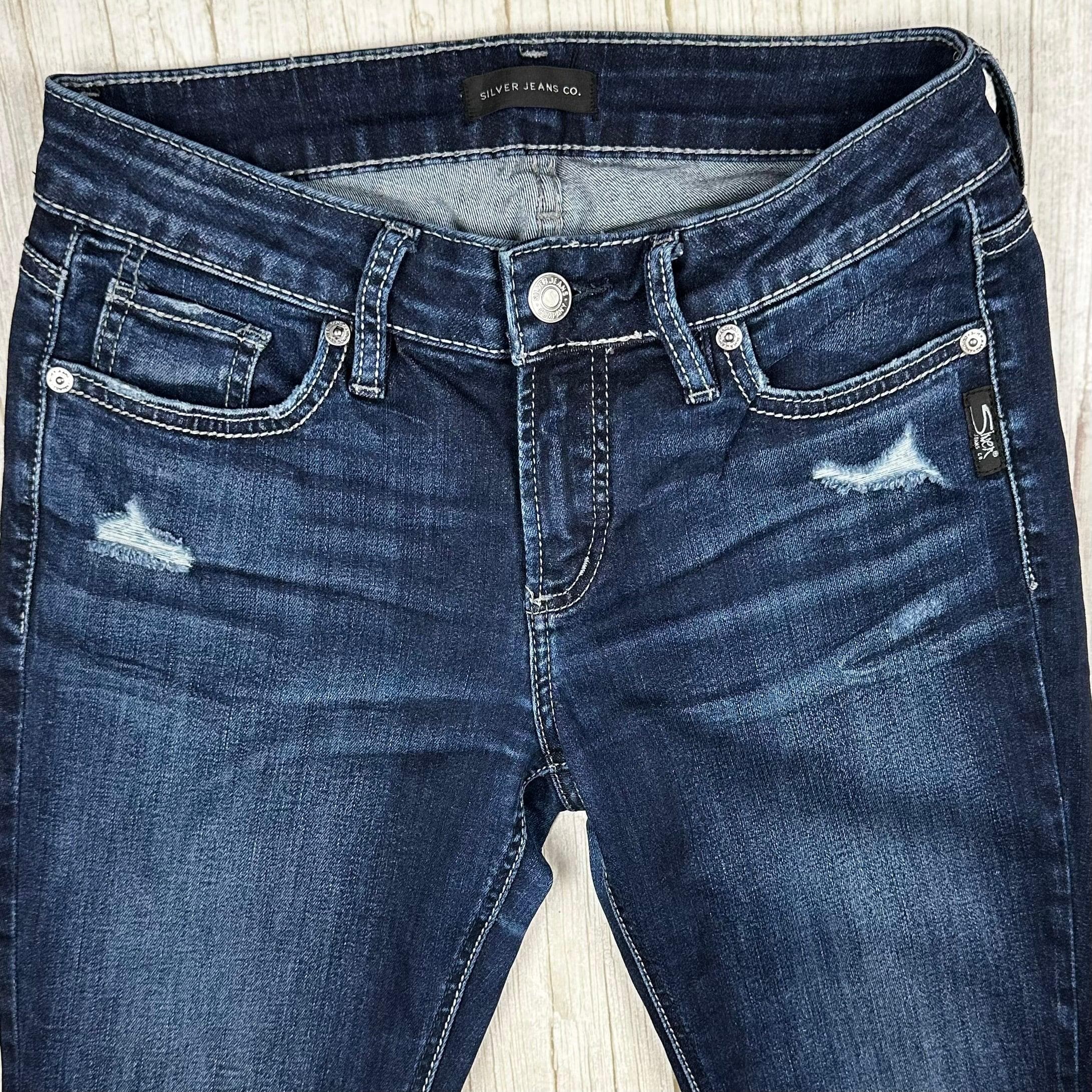 Silver Jeans 'Elyse Skinny' Mid Rise Distress Jeans- Size 26 — photo 3 of 7