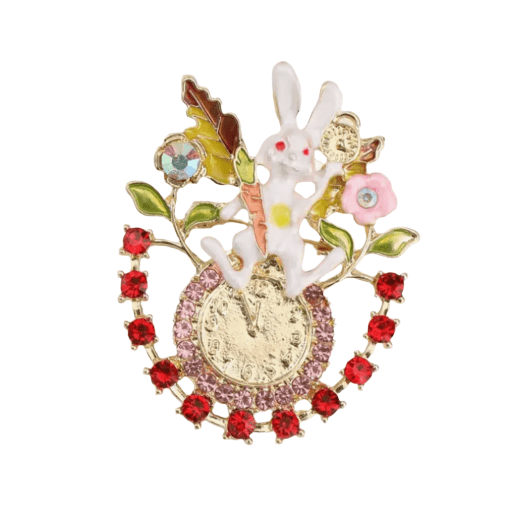'I'm Late' Rabbit Enamel & Sparkle Brooch — photo 1 of 3