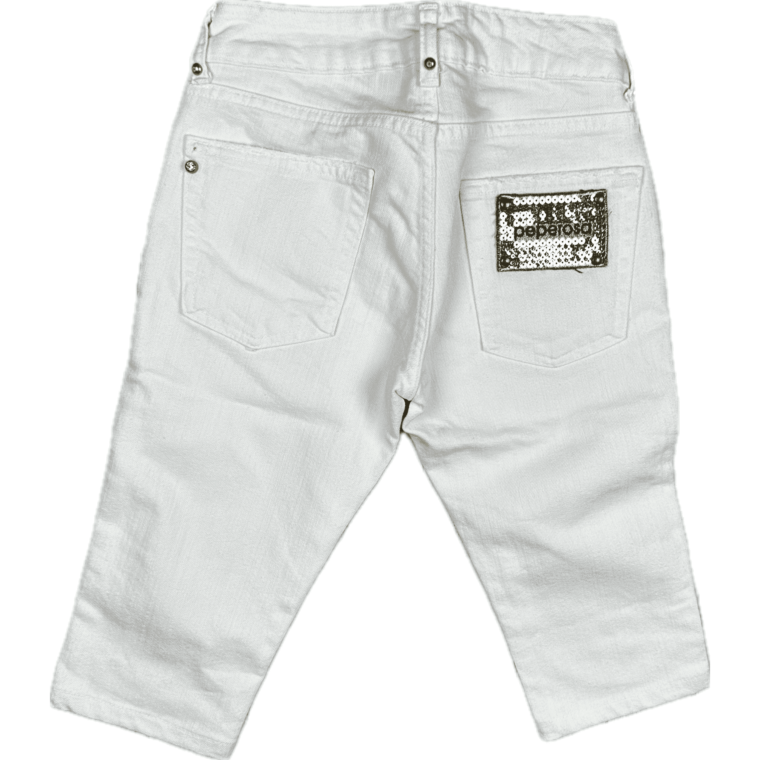 NEW- Italian Peperosa Girls White Crop Jeans - Size 10 — photo 2 of 5