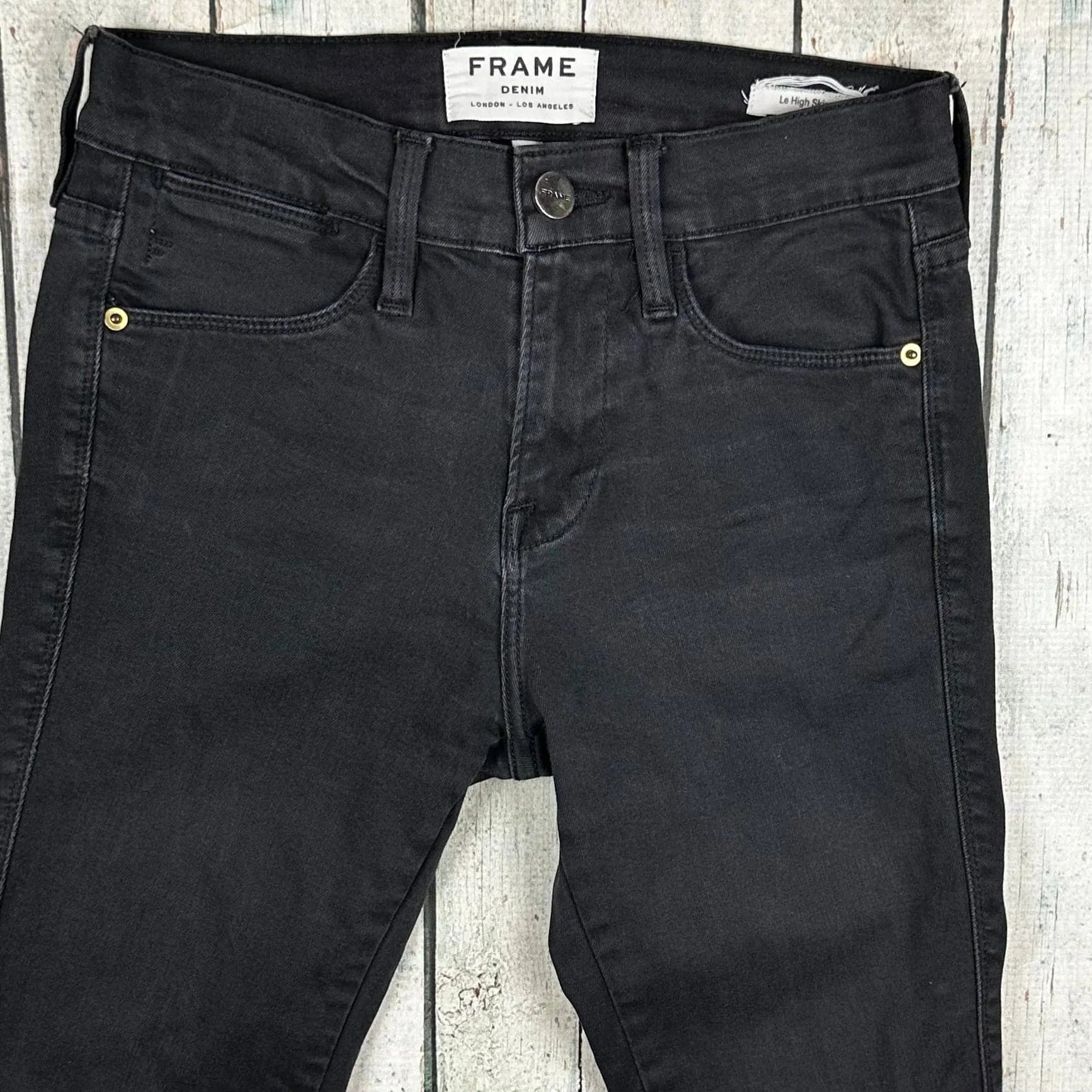 Frame Denim 'Le High Skinny' Black Stretch Jeans -Size 24 or 6 AU — photo 4 of 7