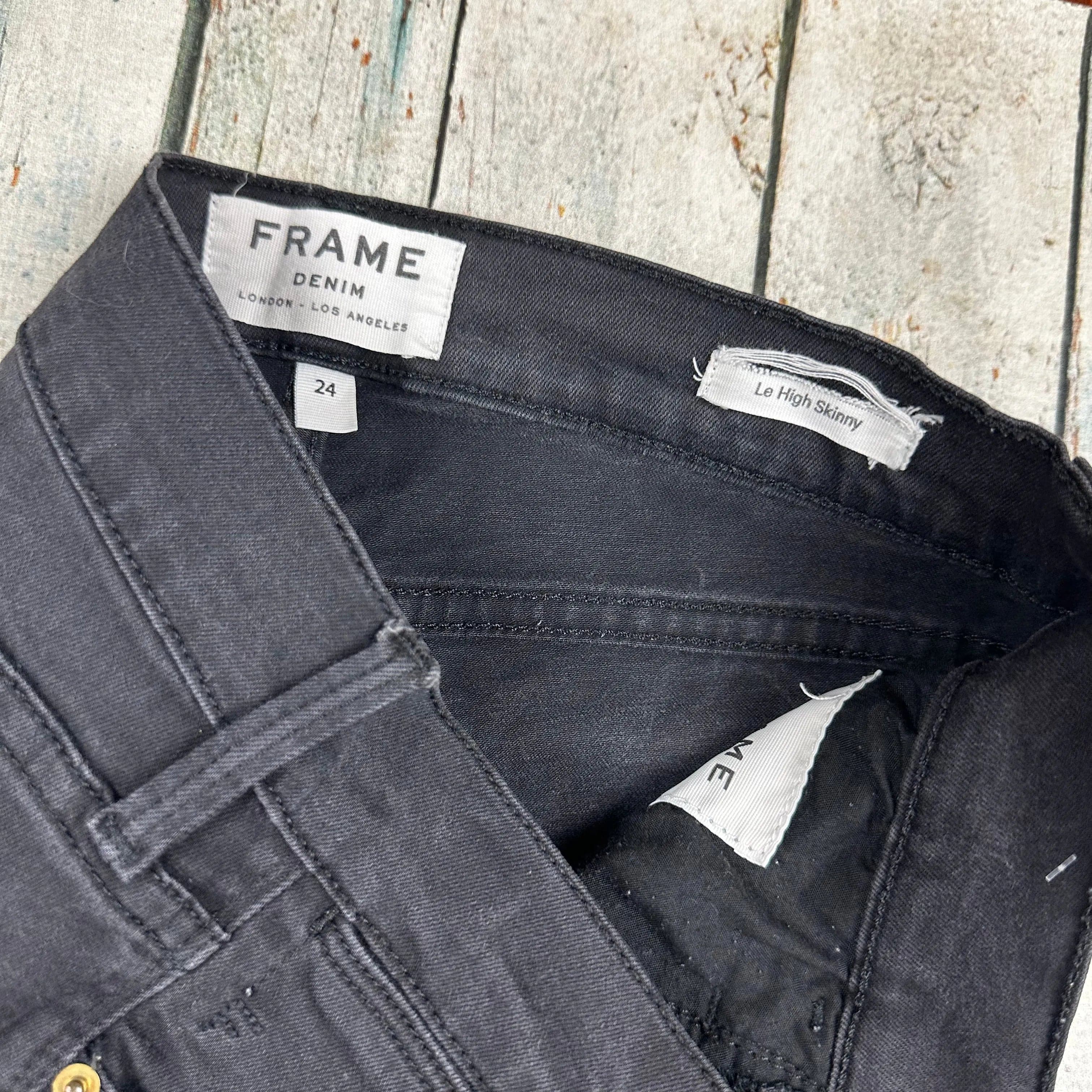 Frame Denim 'Le High Skinny' Black Stretch Jeans -Size 24 or 6 AU — photo 6 of 7