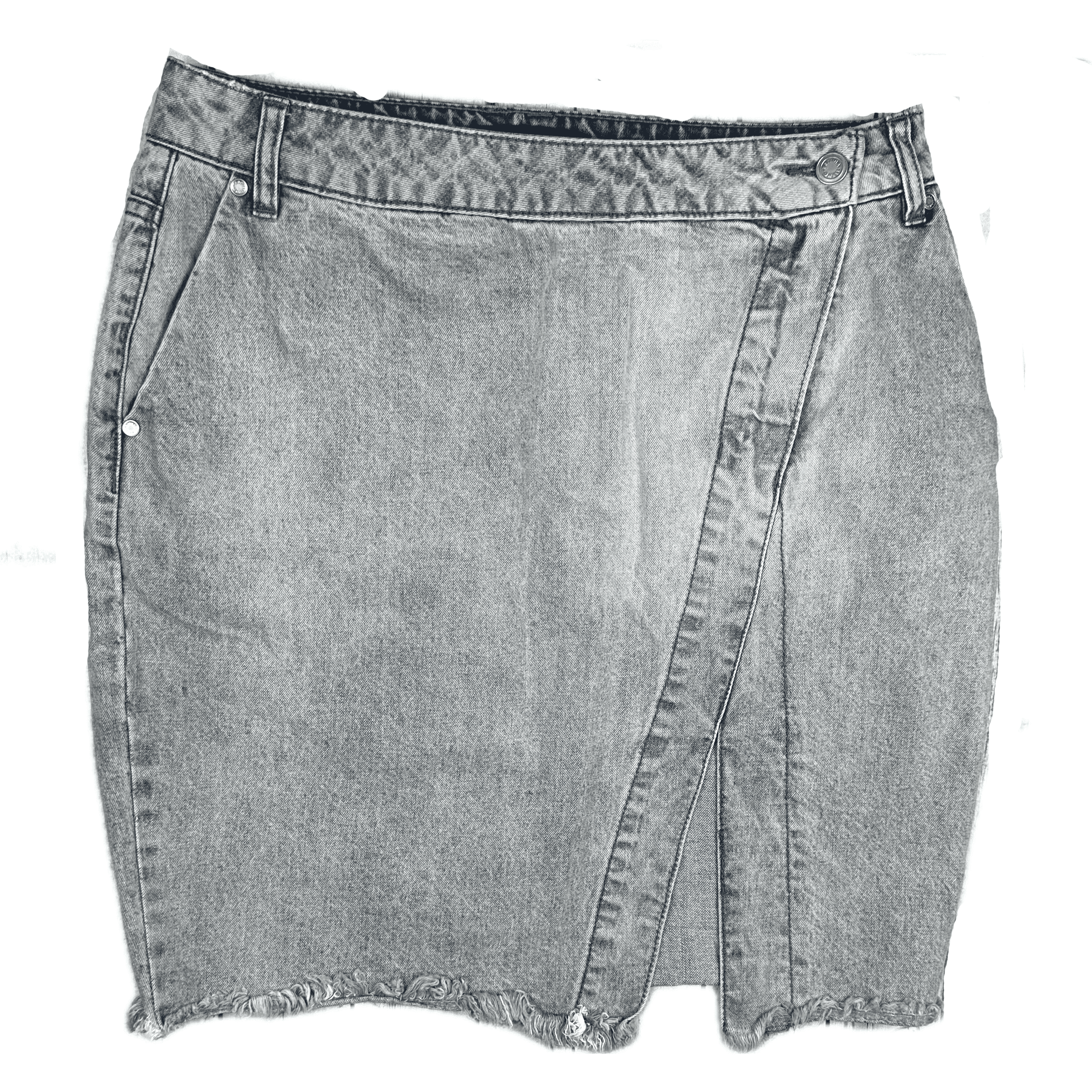 Bettina Liano Assymetrical Zip Denim Skirt - Size 12 — photo 1 of 4