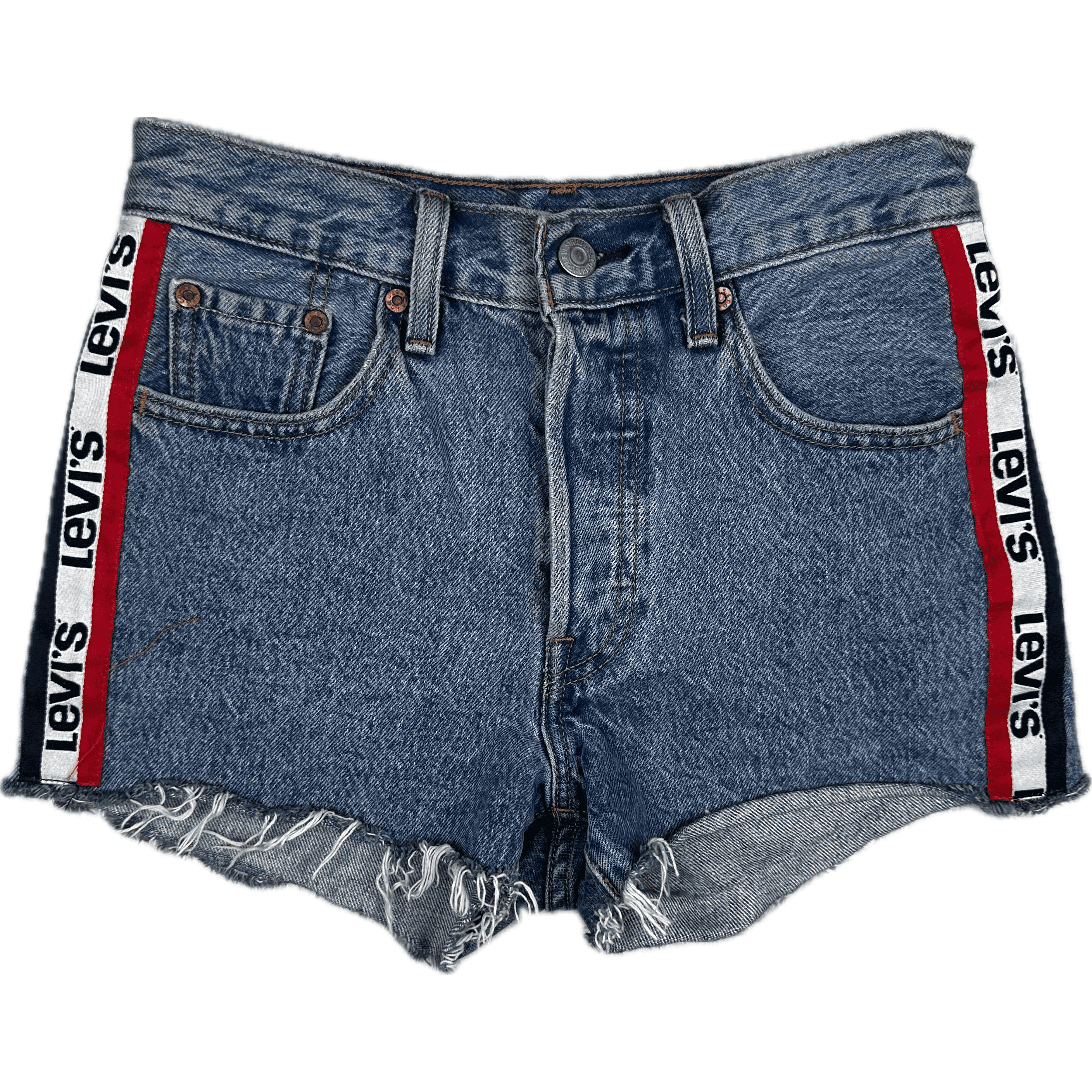 Levis 501 Ladies Logo Tape Denim Shorts - Size 24 — photo 1 of 5