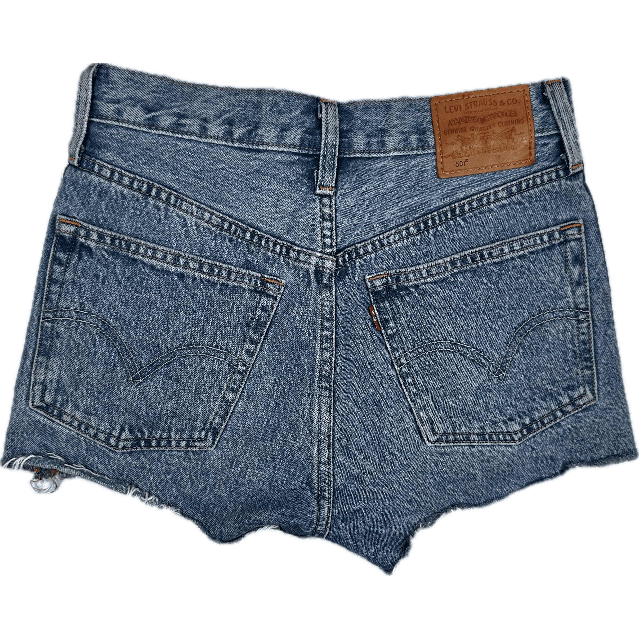 Levis 501 Ladies Logo Tape Denim Shorts - Size 24 — photo 2 of 5