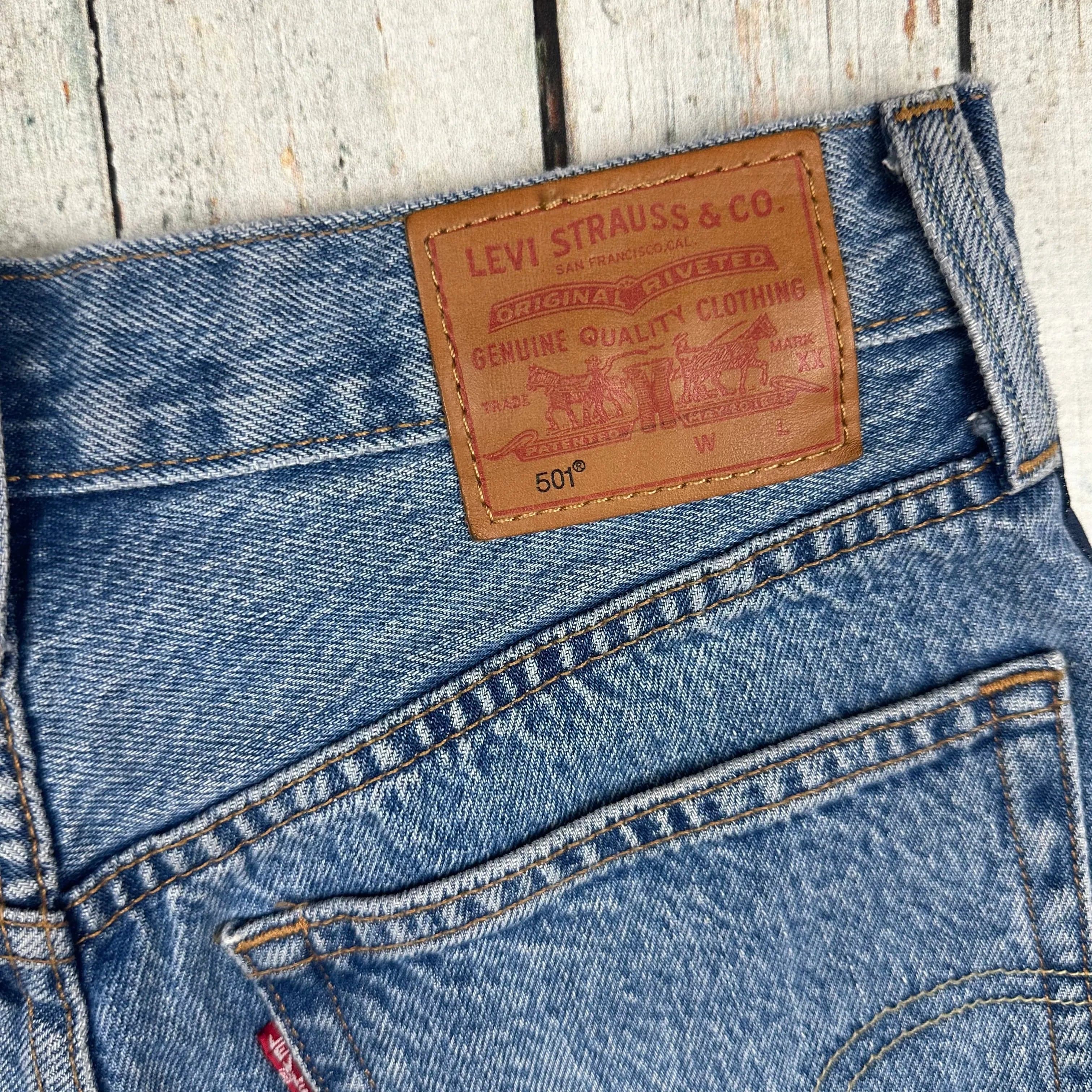 Levis 501 Ladies Logo Tape Denim Shorts - Size 24 — photo 3 of 5