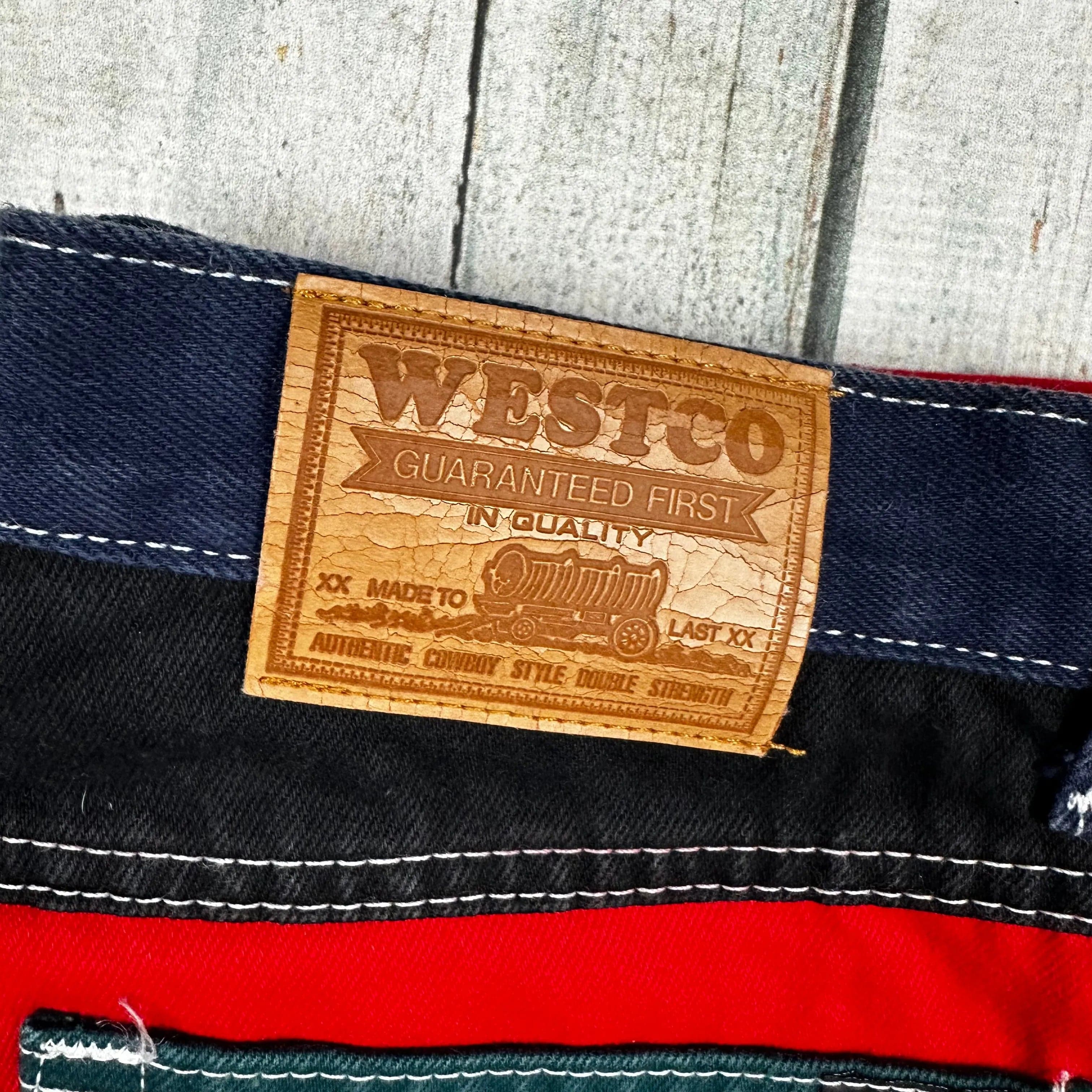 Vintage 90's Aussie Made Colourblock Westco Jeans- Suit Size 9/10 — photo 9 of 10