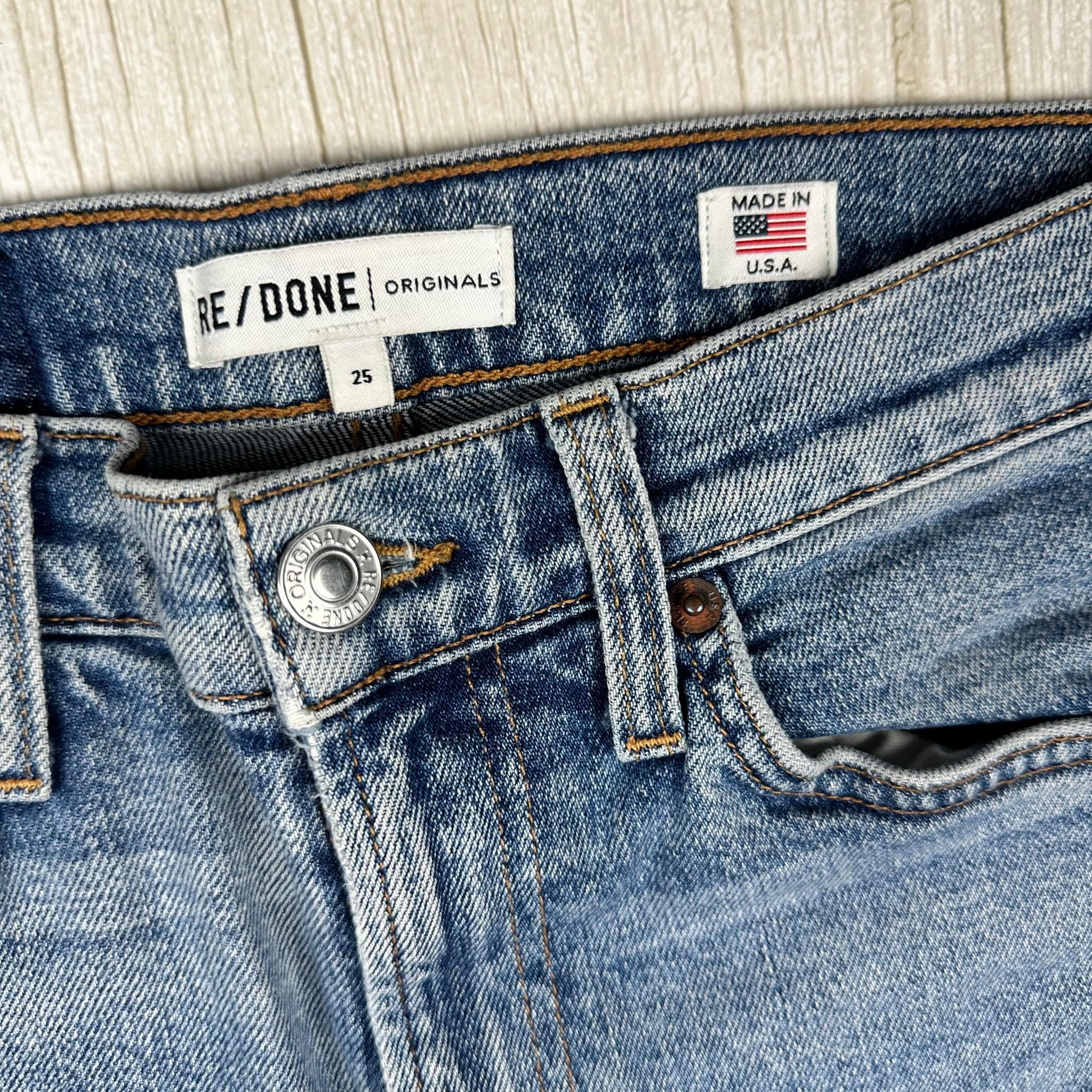 RE/DONE Distressed Mid Rise Kick Flare Jeans -Size 25 — photo 6 of 10