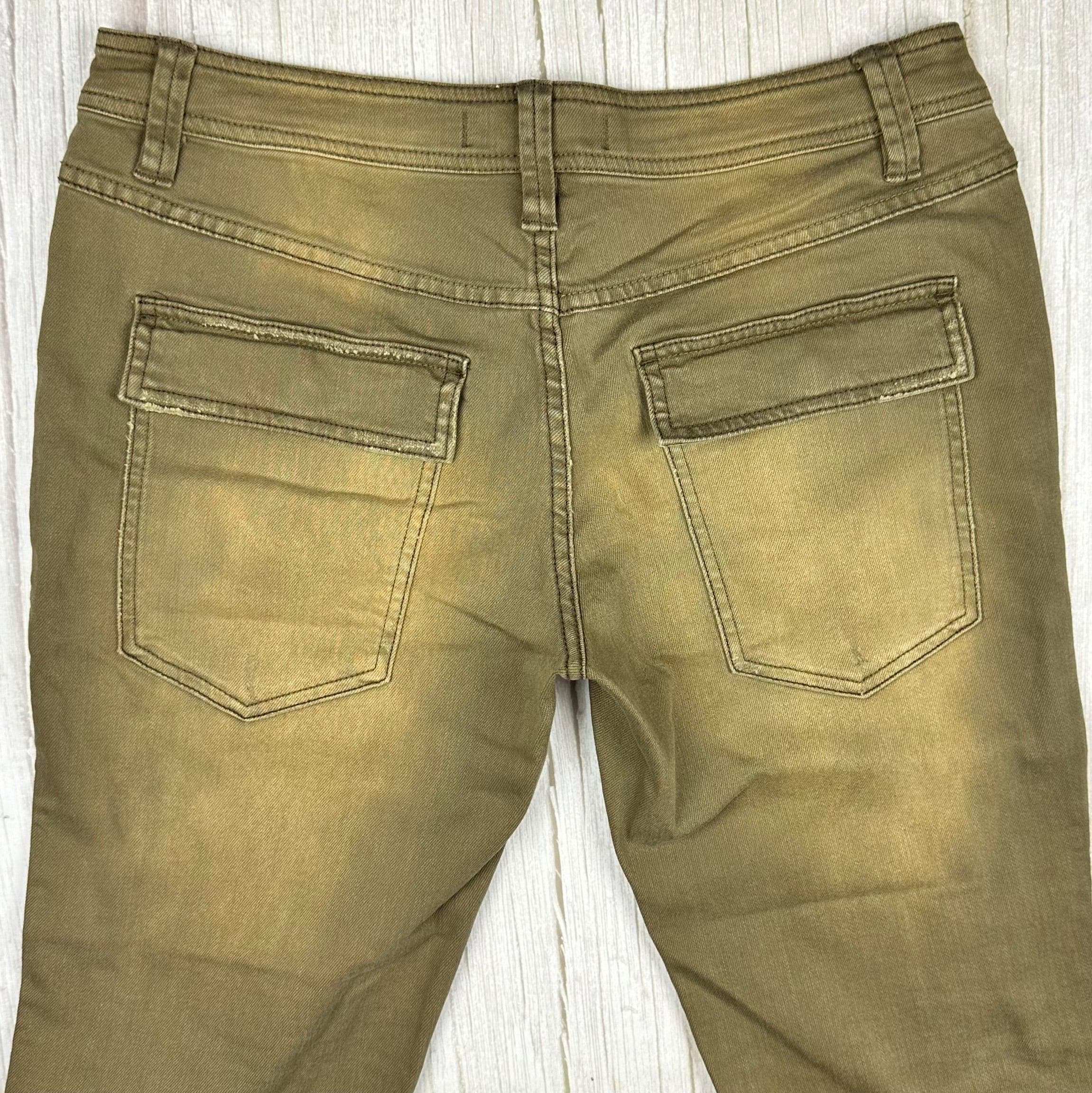Free People Khaki Distressed Cargo Jeans -Size 6 — photo 4 of 6