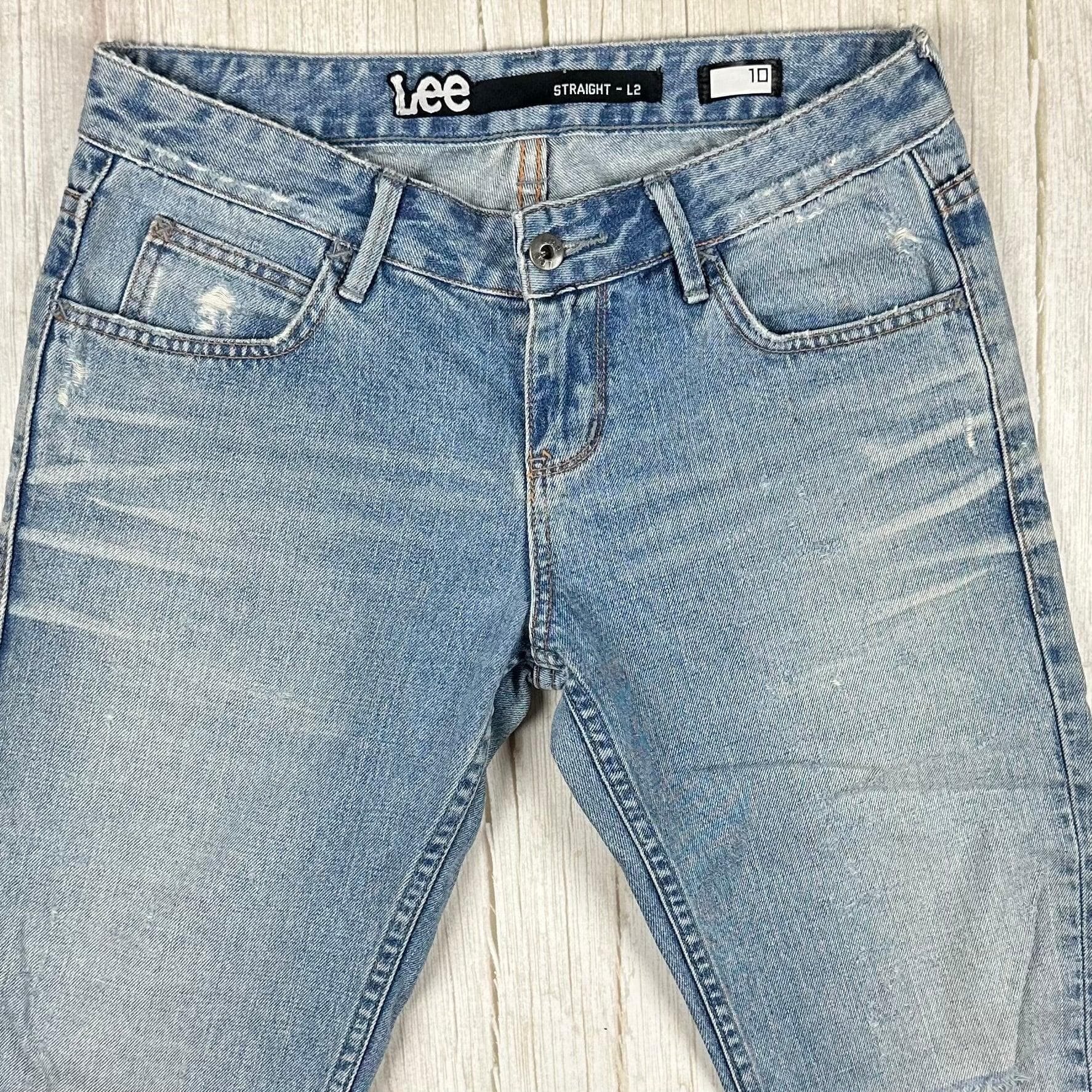 Lee Jeans Light Wash ' Straight L2 ' Jeans- Size 10 — photo 5 of 7