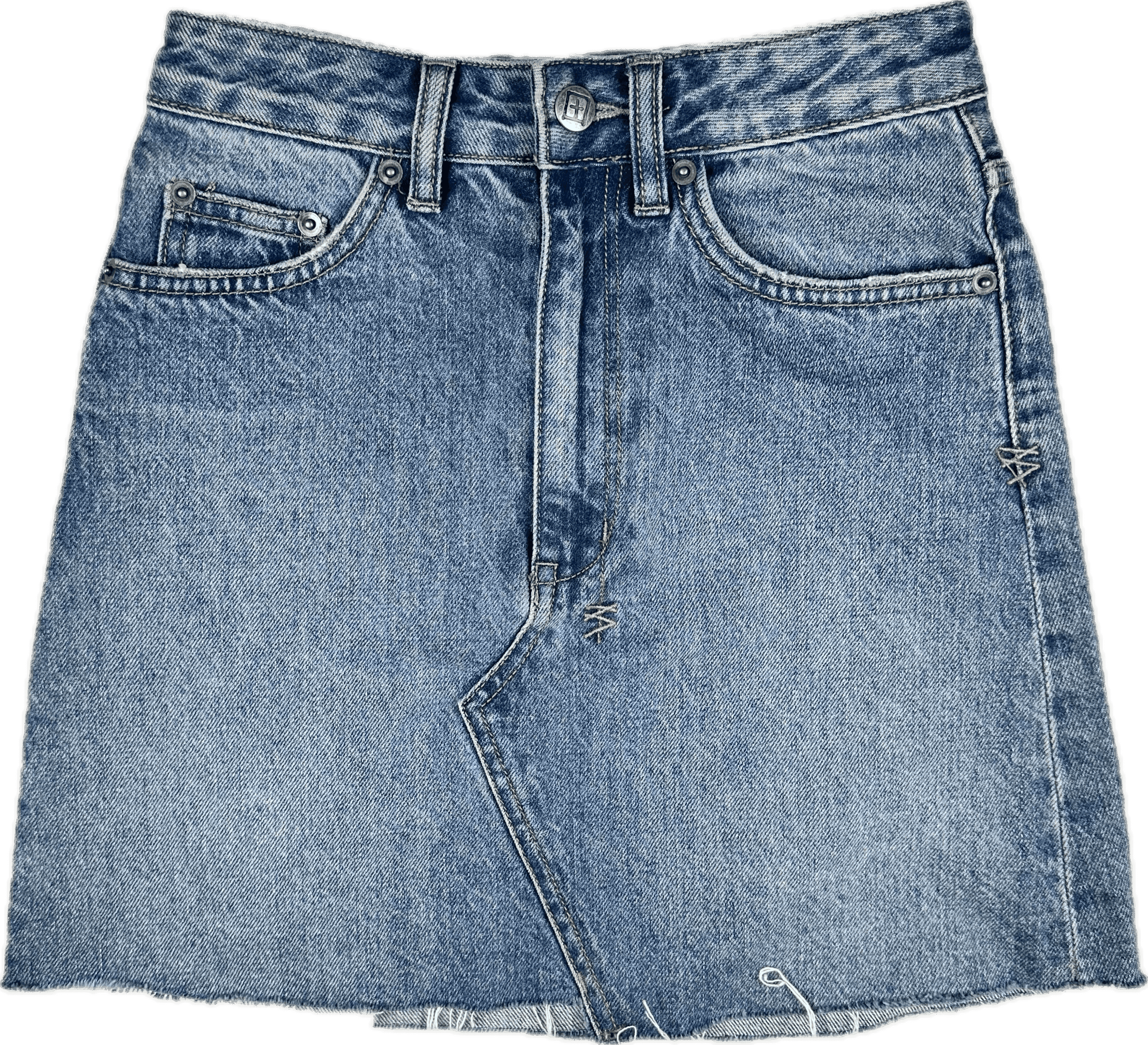 Ksubi 'Hi Line Mini' Blue Distressed Denim Skirt - Size 23 — photo 3 of 8