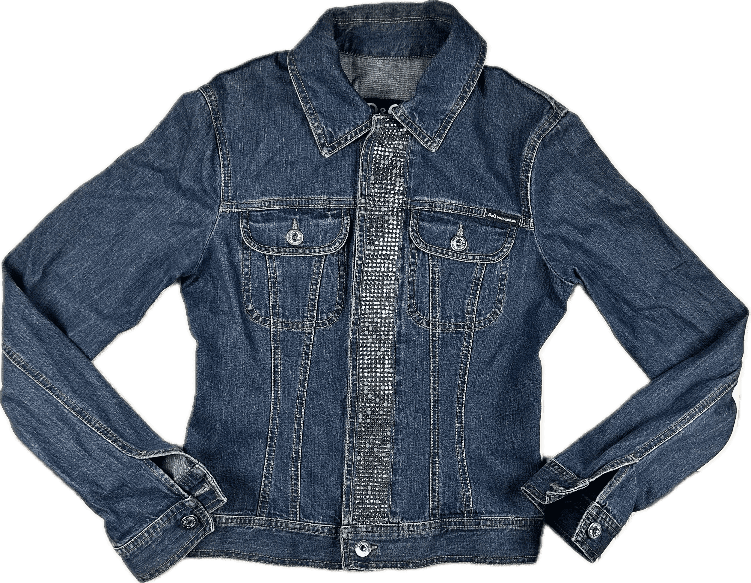 Dolce & Gabbana Ladies D&G Crystal trim Denim Jacket - Size S — photo 1 of 10