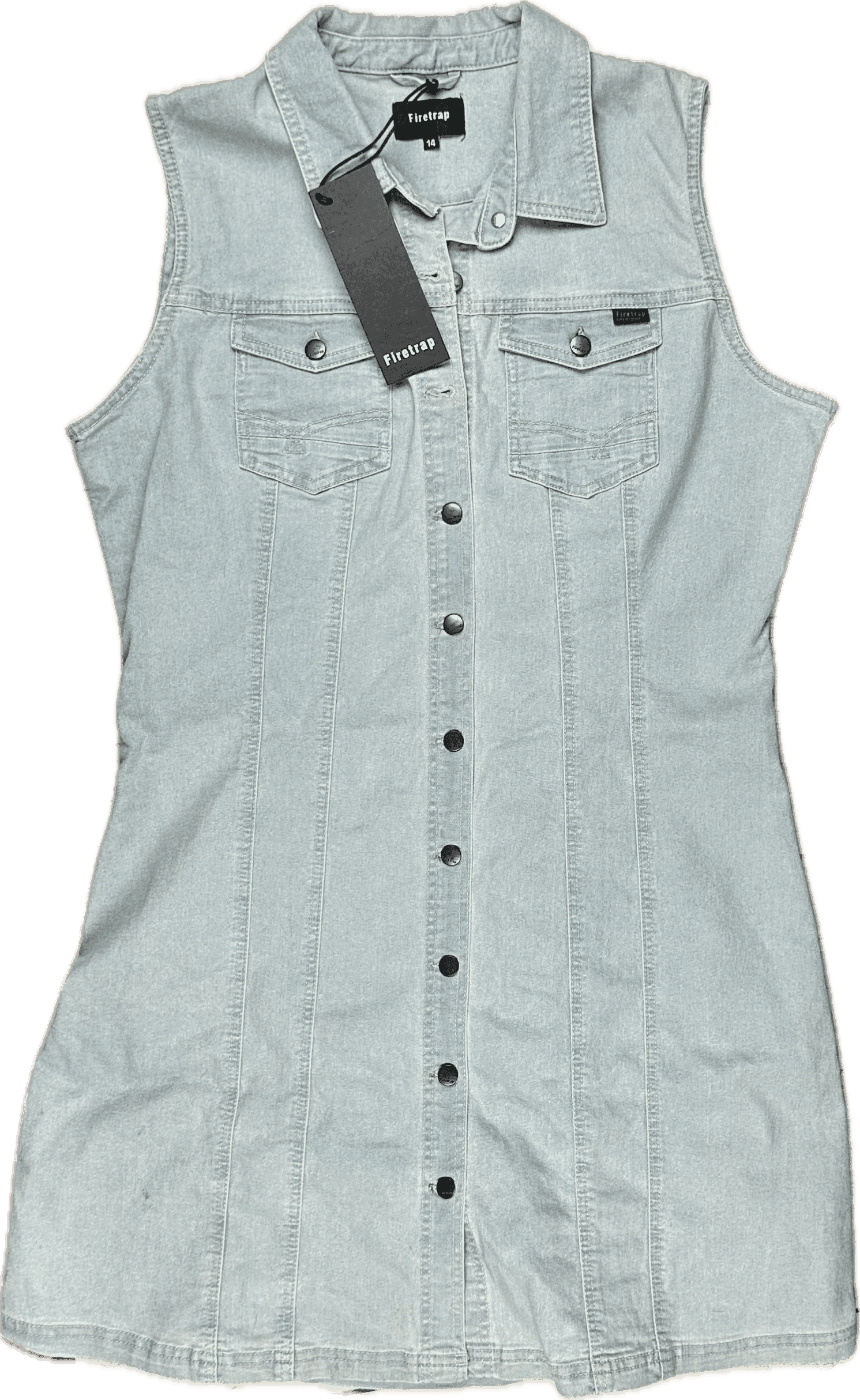 NWT- Firetrap Denim Sleeveless shirt Dress Size - 14 — photo 1 of 3
