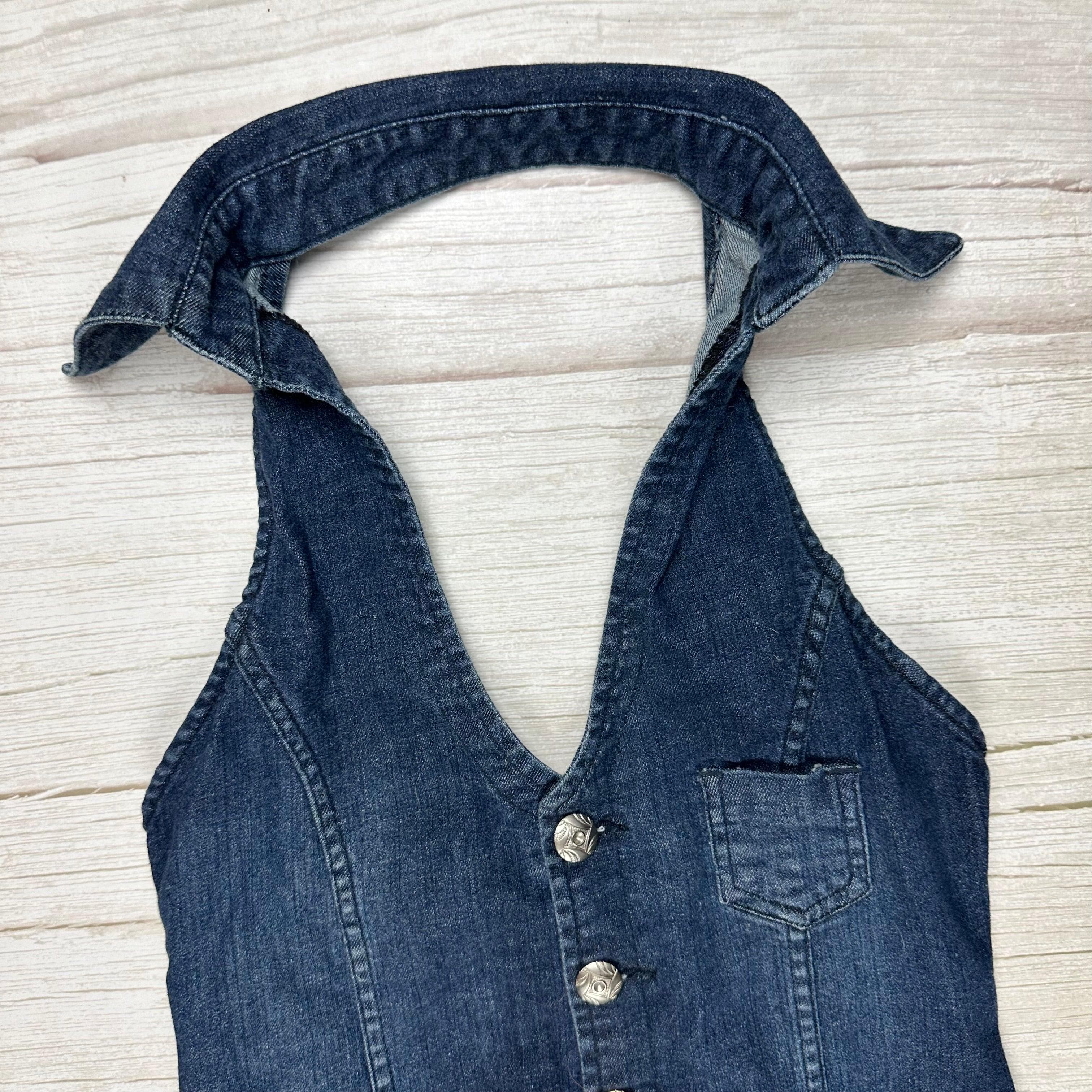 Bebe Denim Halter Jumpsuit Romper Playsuit - Size S — photo 4 of 5