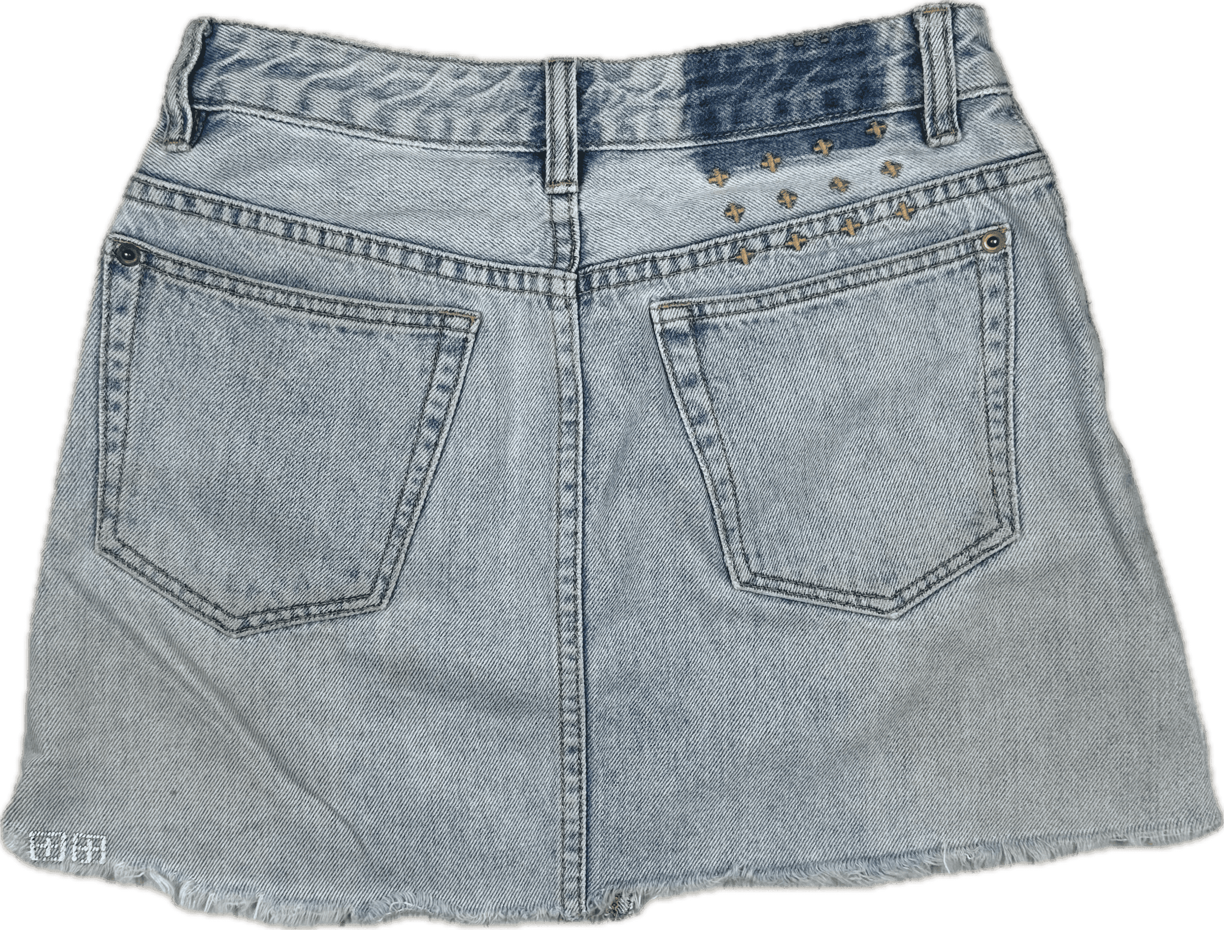 Ksubi 'Hi Line Mini' Blue Distressed Denim Skirt - Size 26 — photo 3 of 6
