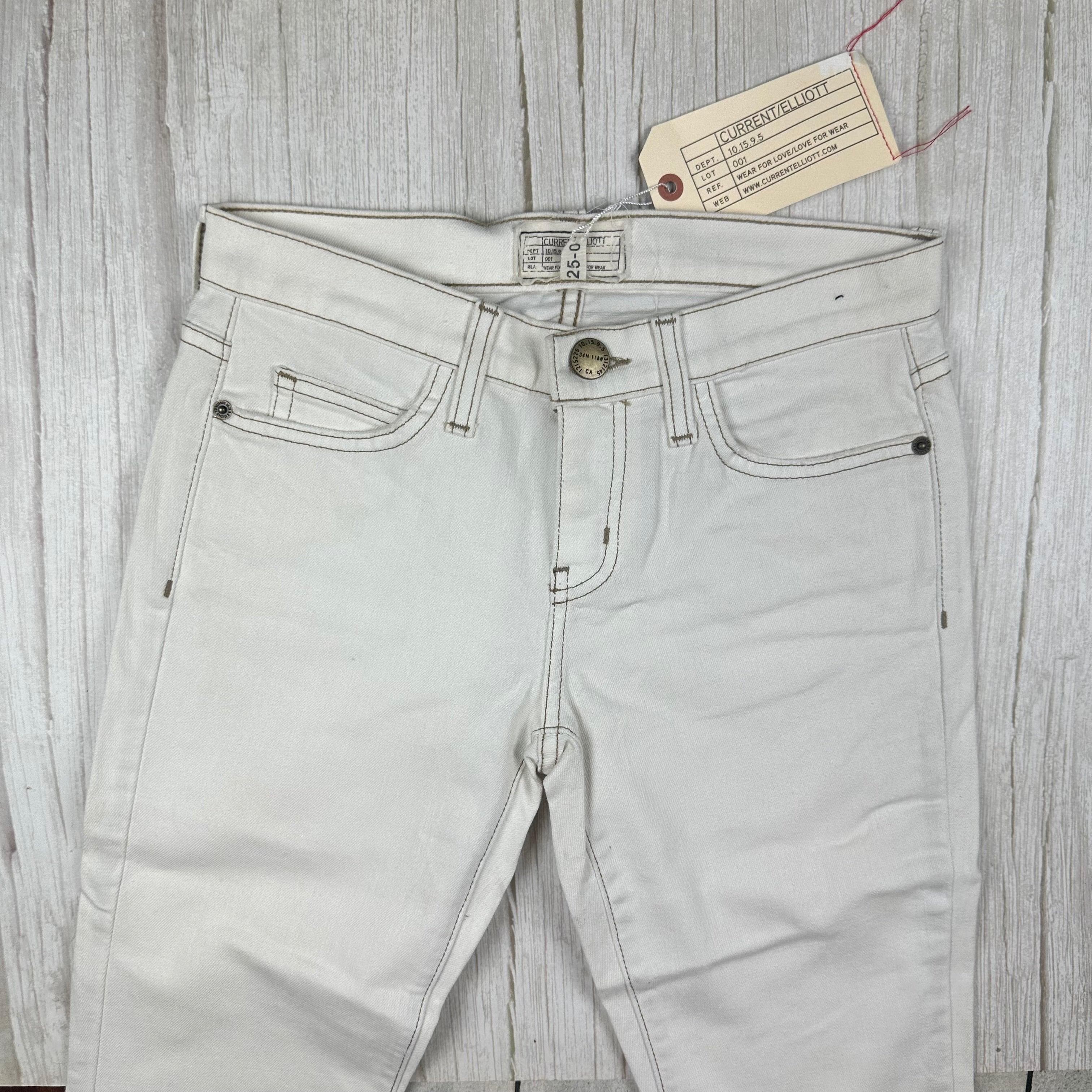 NWT- Current/Elliot 'The Ankle Skinny ' Sandy White Jeans- Size 25 — photo 5 of 7