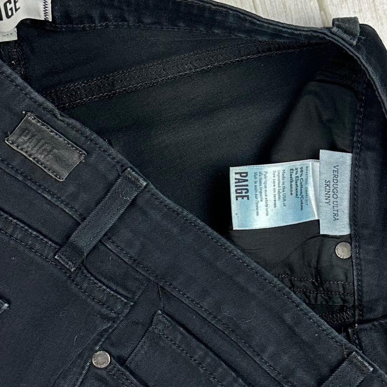 Paige Denim 'Verdugo Ultra Skinny' Black Jeans- Size 29 — photo 5 of 7