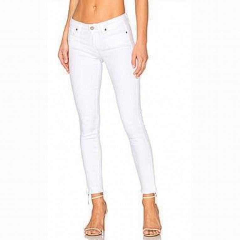 Paige Denim 'Verdugo Ankle' White Stretch Zip Jeans- Size 28 — photo 1 of 8