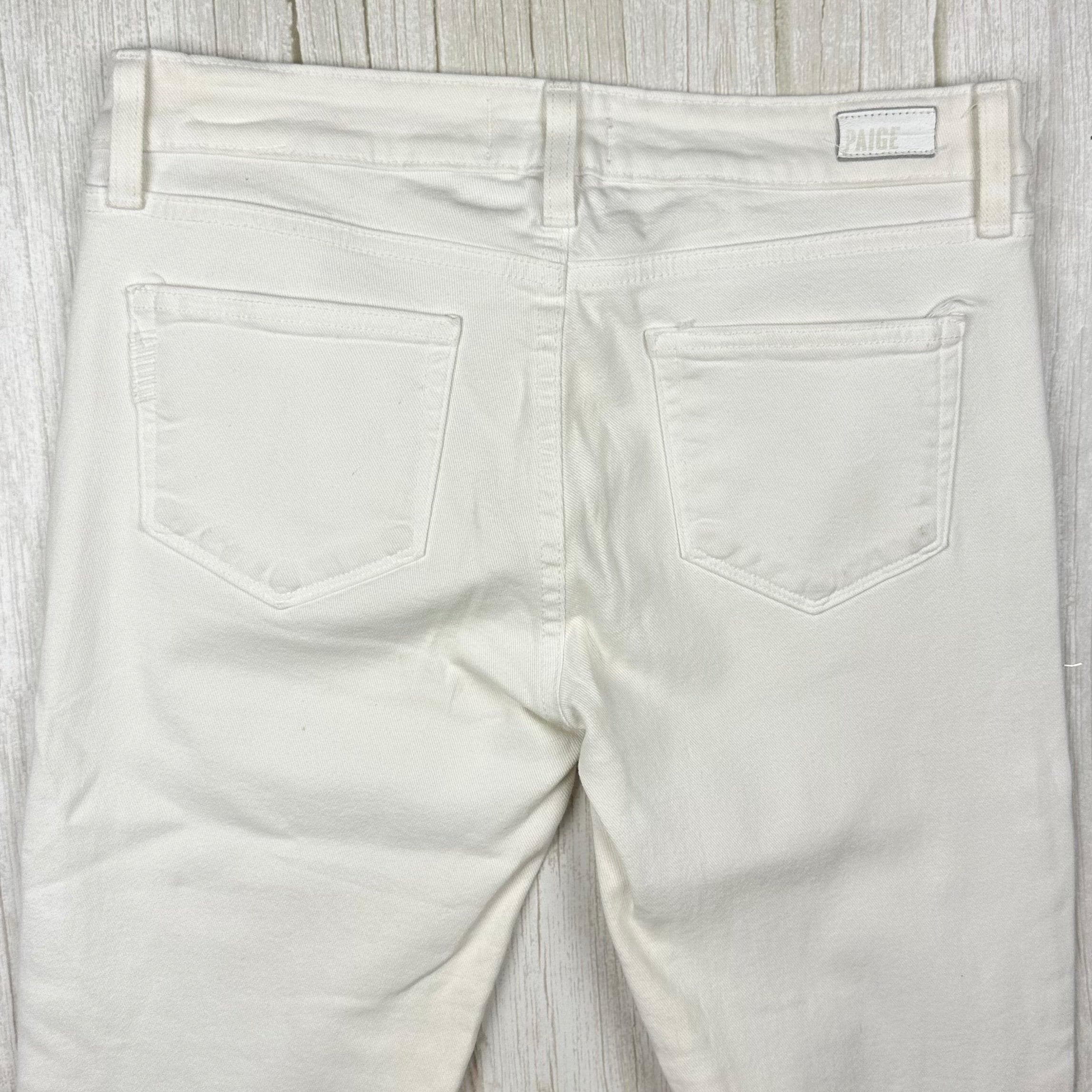 Paige Denim 'Verdugo Ankle' White Stretch Zip Jeans- Size 28 — photo 5 of 8