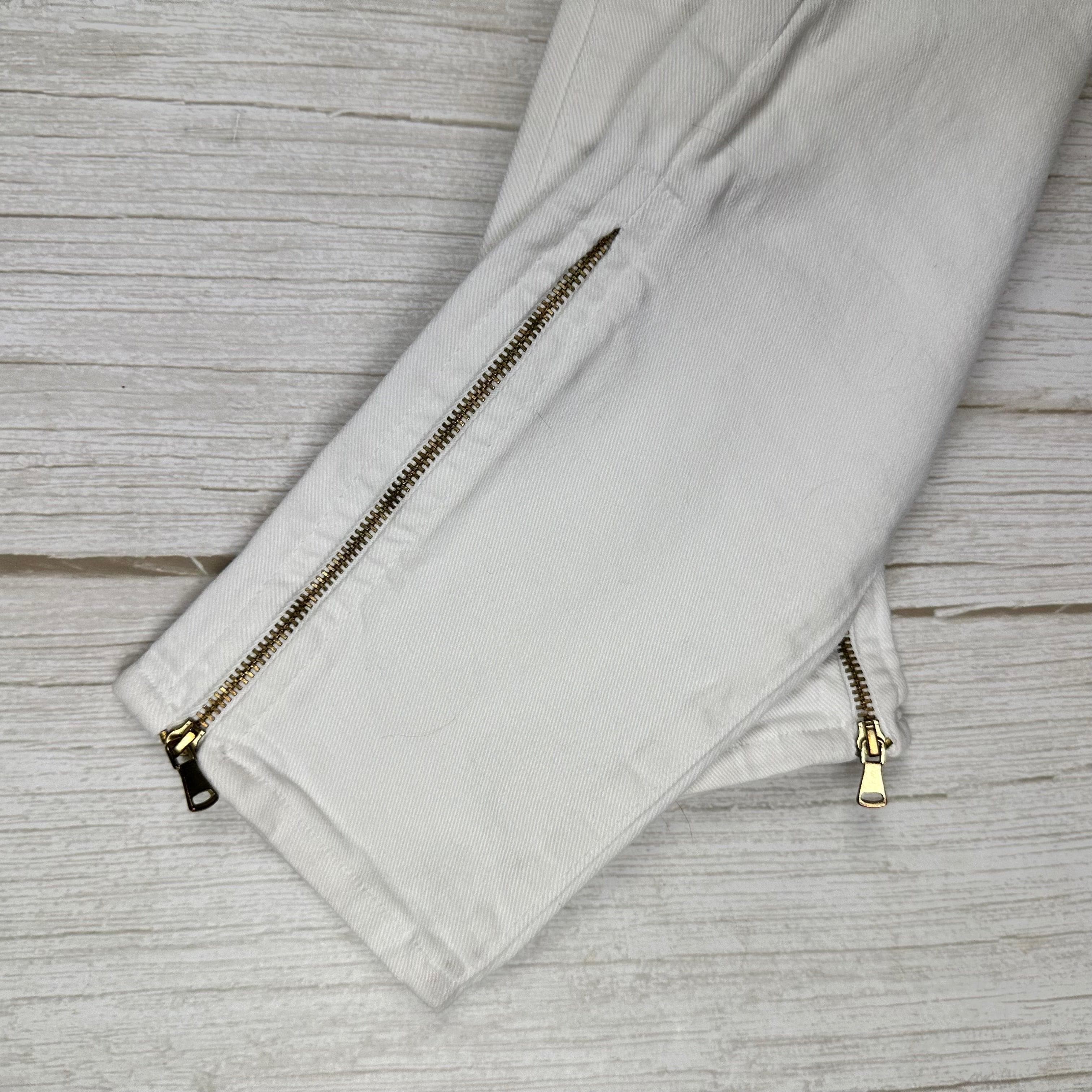 Paige Denim 'Verdugo Ankle' White Stretch Zip Jeans- Size 28 — photo 7 of 8