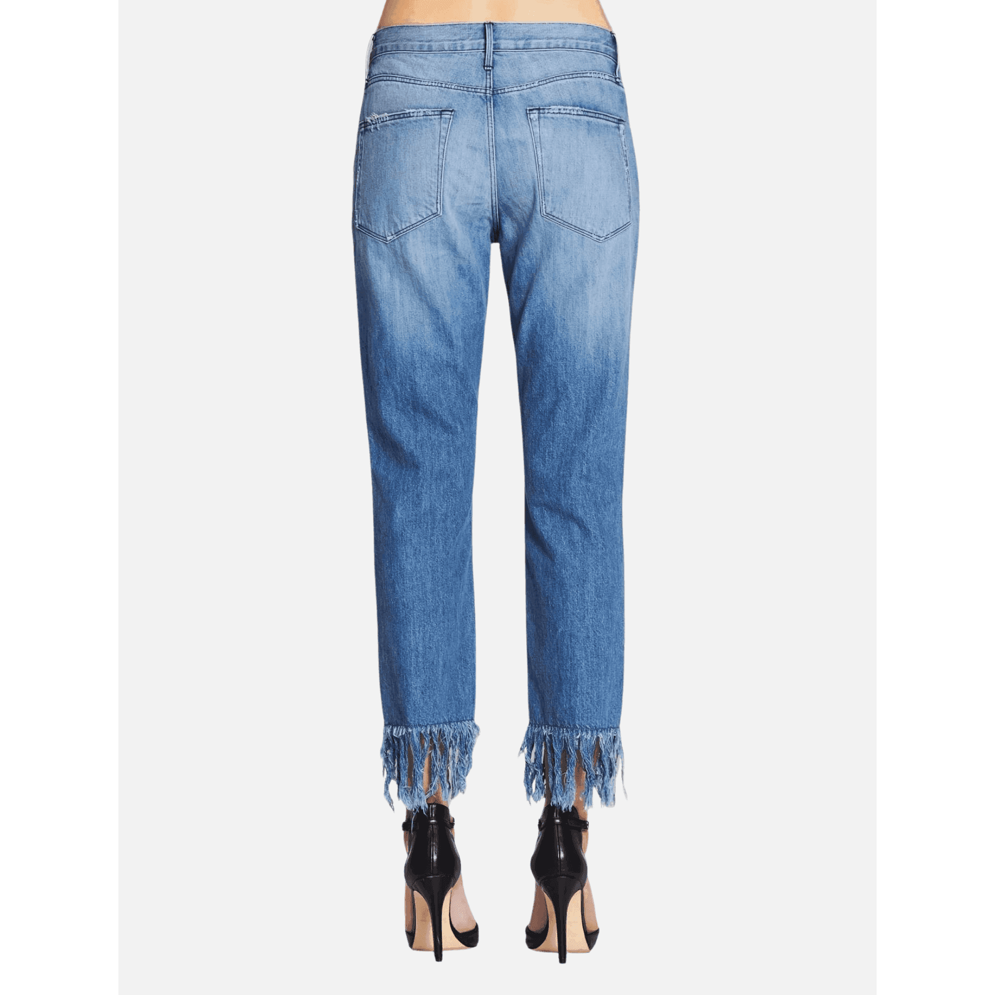 3x1 - Stunning USA Made Fringed Crop 'Mazzy' Jeans -Size 27 — photo 10 of 12