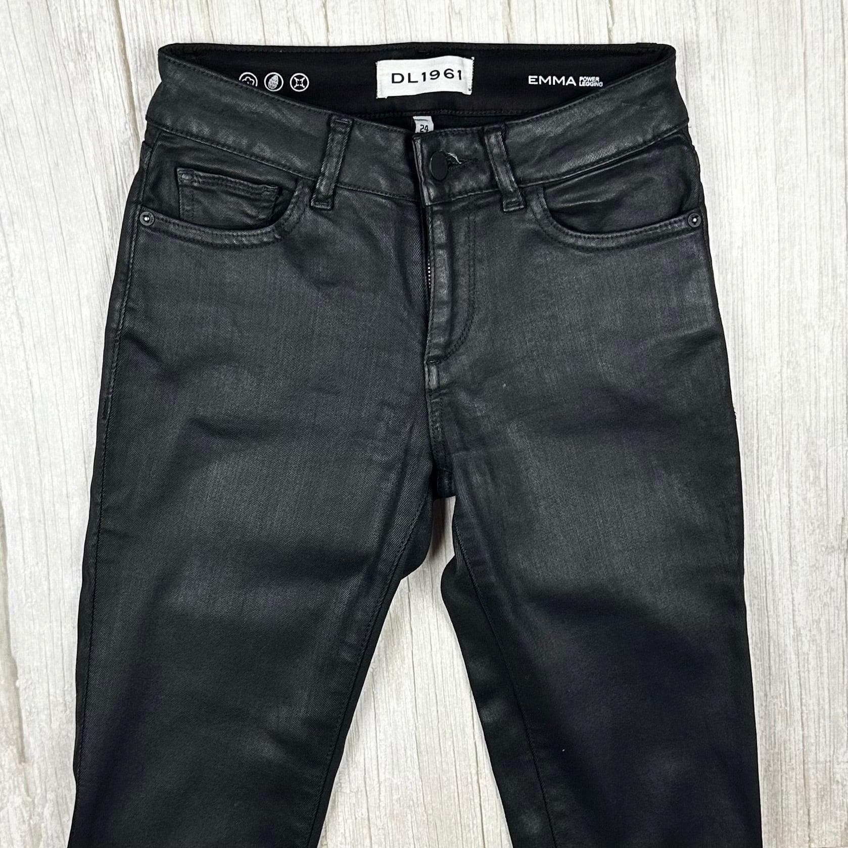 DL1961 'Emma' Black Coated Power Skinny Jeans -Size 24" — photo 4 of 8