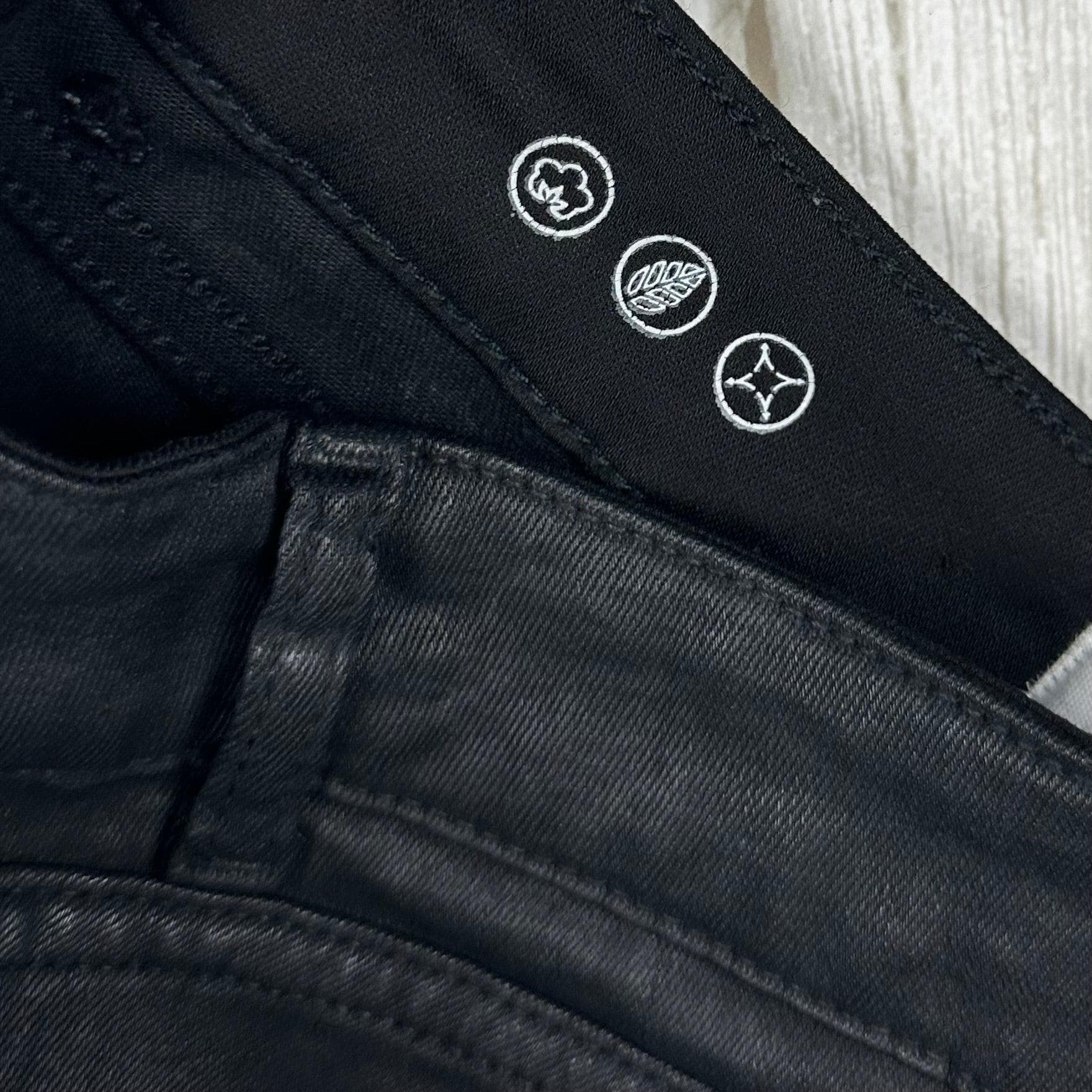 DL1961 'Emma' Black Coated Power Skinny Jeans -Size 24" — photo 6 of 8