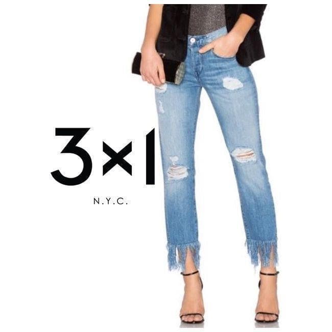 NWT - 3x1 - USA Made Fringed Crop 'Mazzy' Jeans -Size 28 — photo 1 of 10
