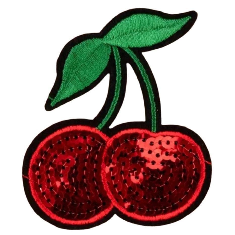 Cherries- Embroidered Sequin Iron On Patch — photo 1 of 5