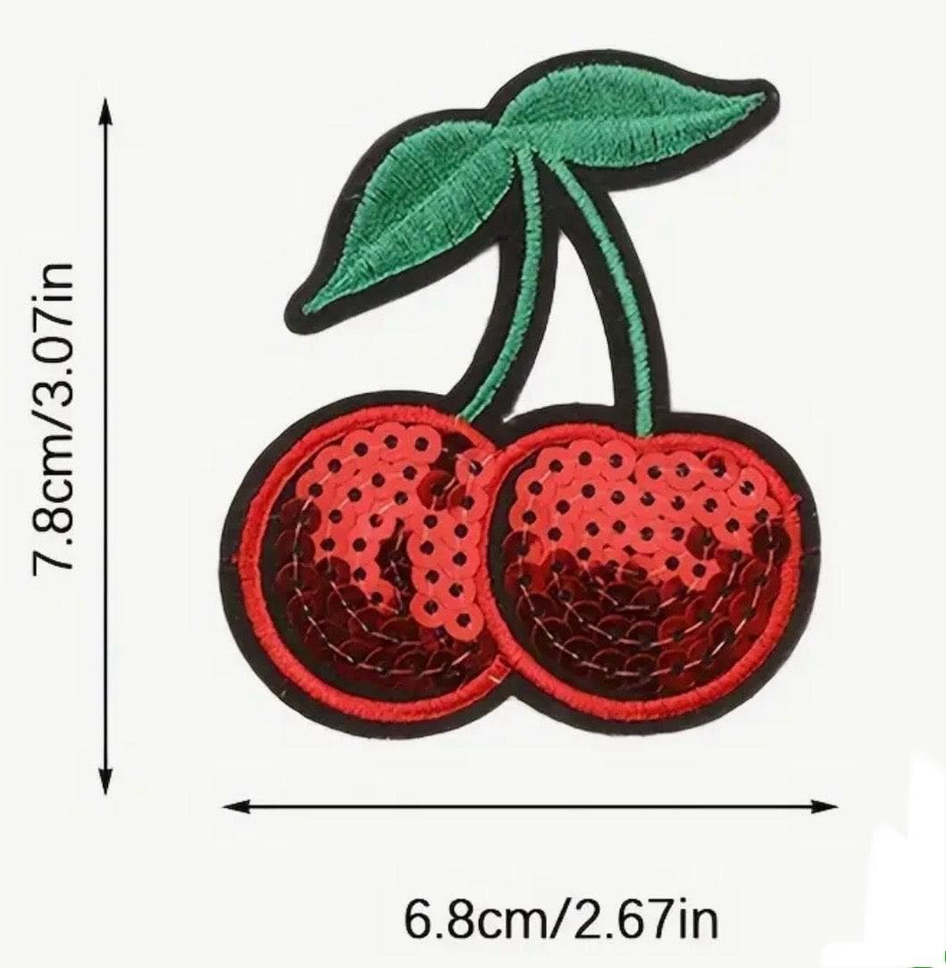 Cherries- Embroidered Sequin Iron On Patch — photo 2 of 5