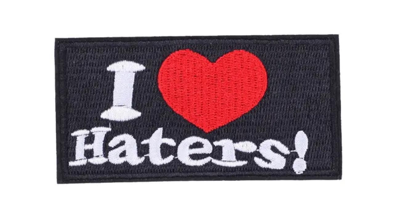 I Love Haters- Embroidered Iron On Cloth Patch — photo 1 of 3