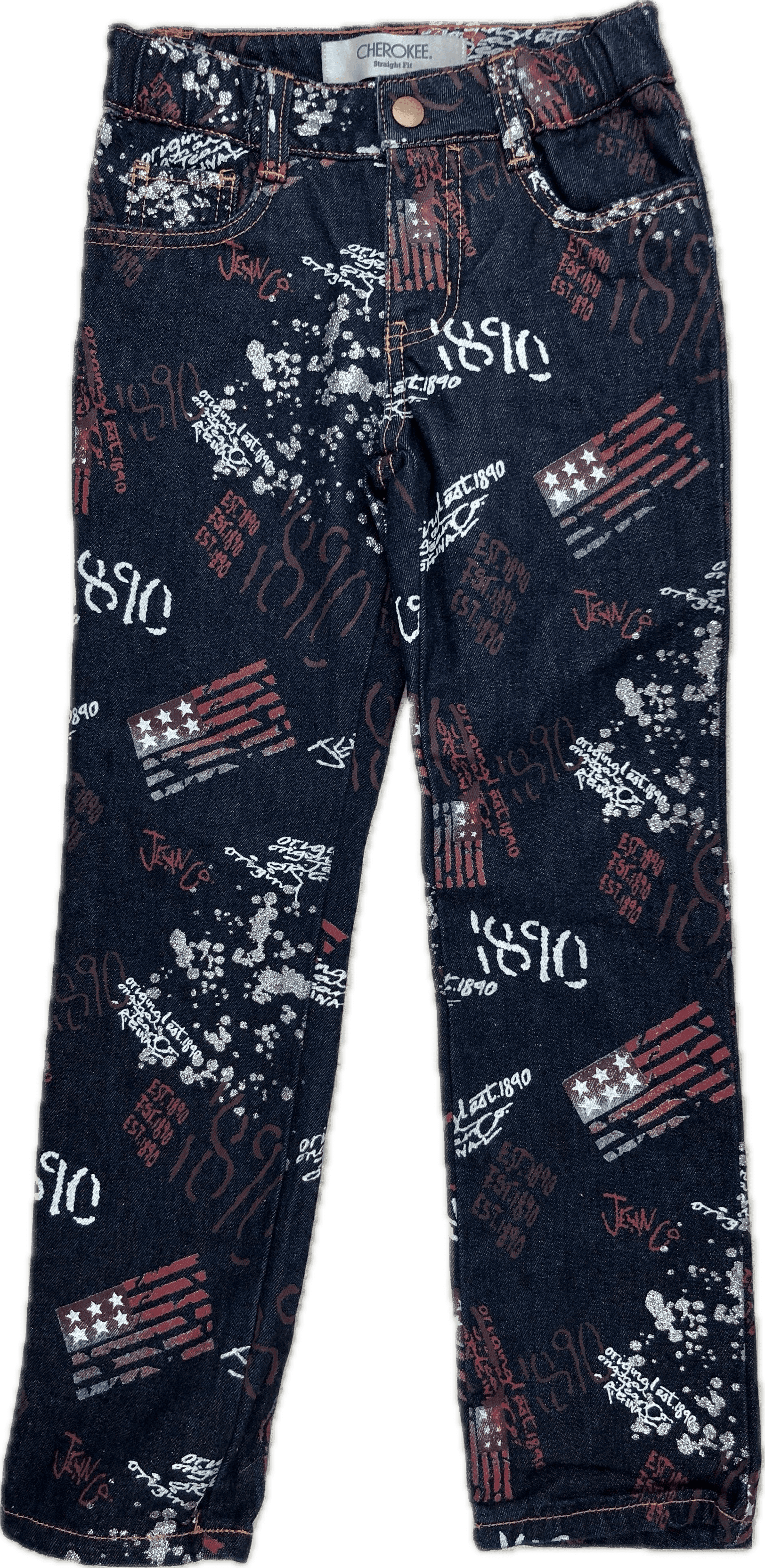 Cherokee USA Graffitti Straight Leg Girls Jeans - Size 6Y — photo 1 of 7