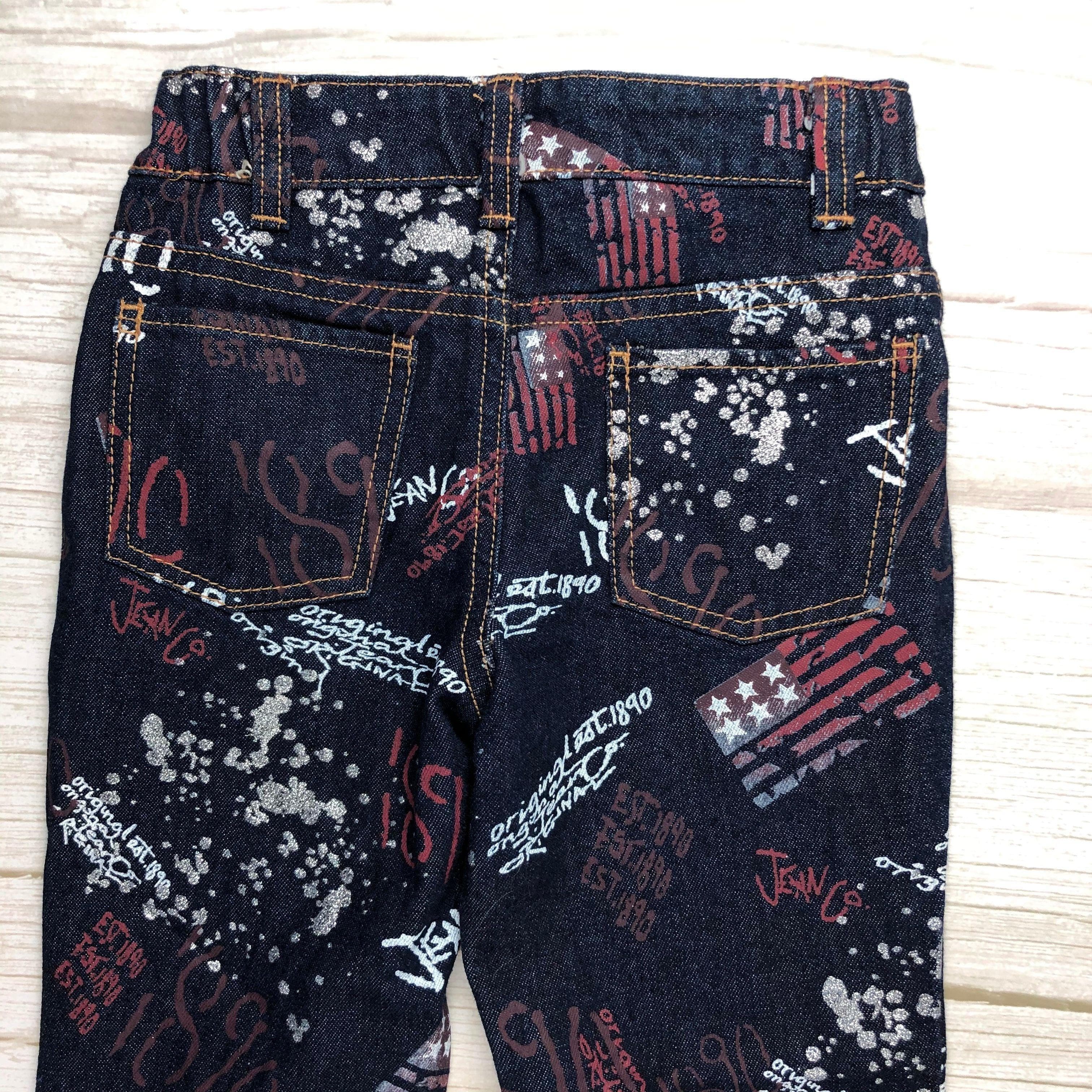 Cherokee USA Graffitti Straight Leg Girls Jeans - Size 6Y — photo 4 of 7