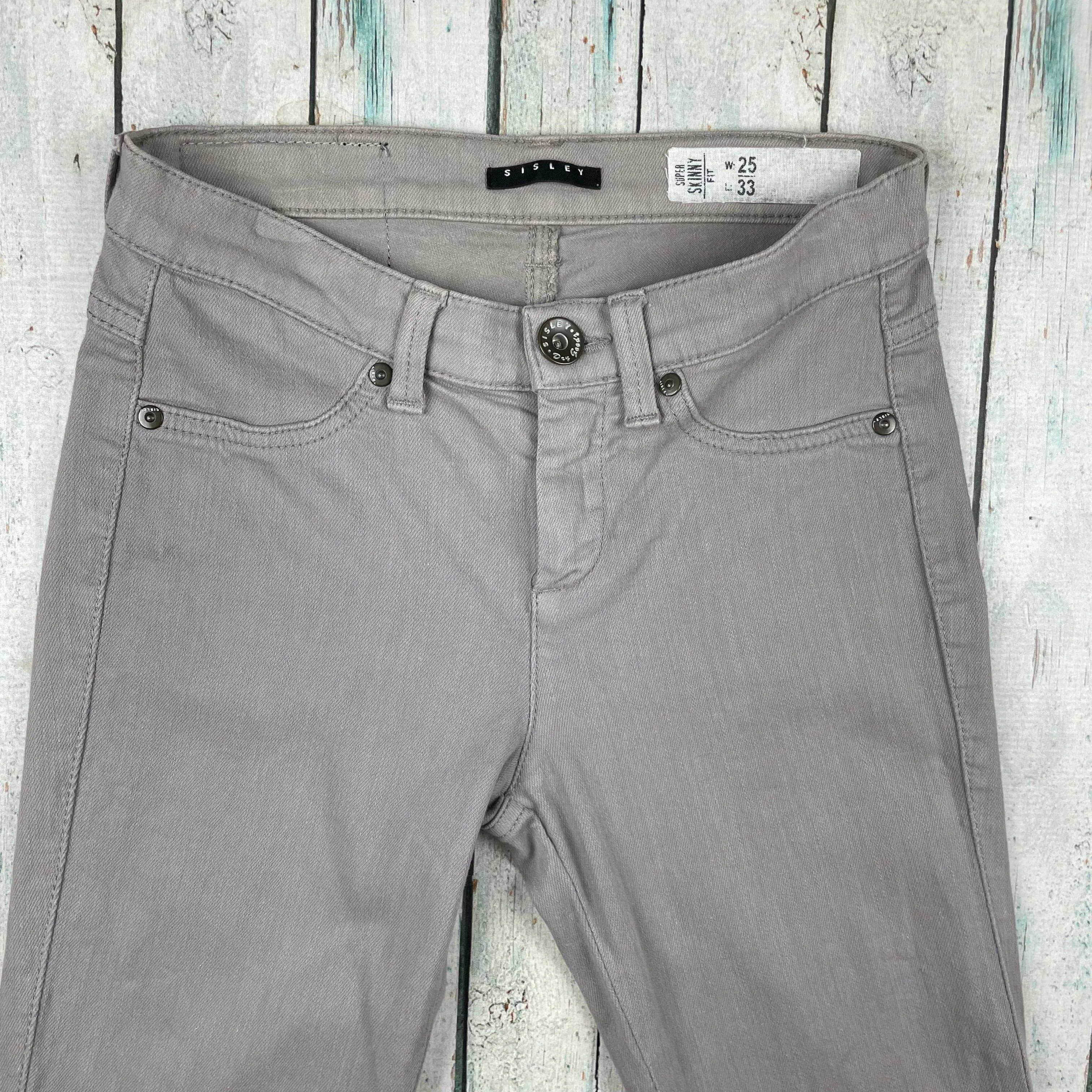 Sisley Beige Super Skinny Stretch Denim Jeans -Size 25" — photo 5 of 7