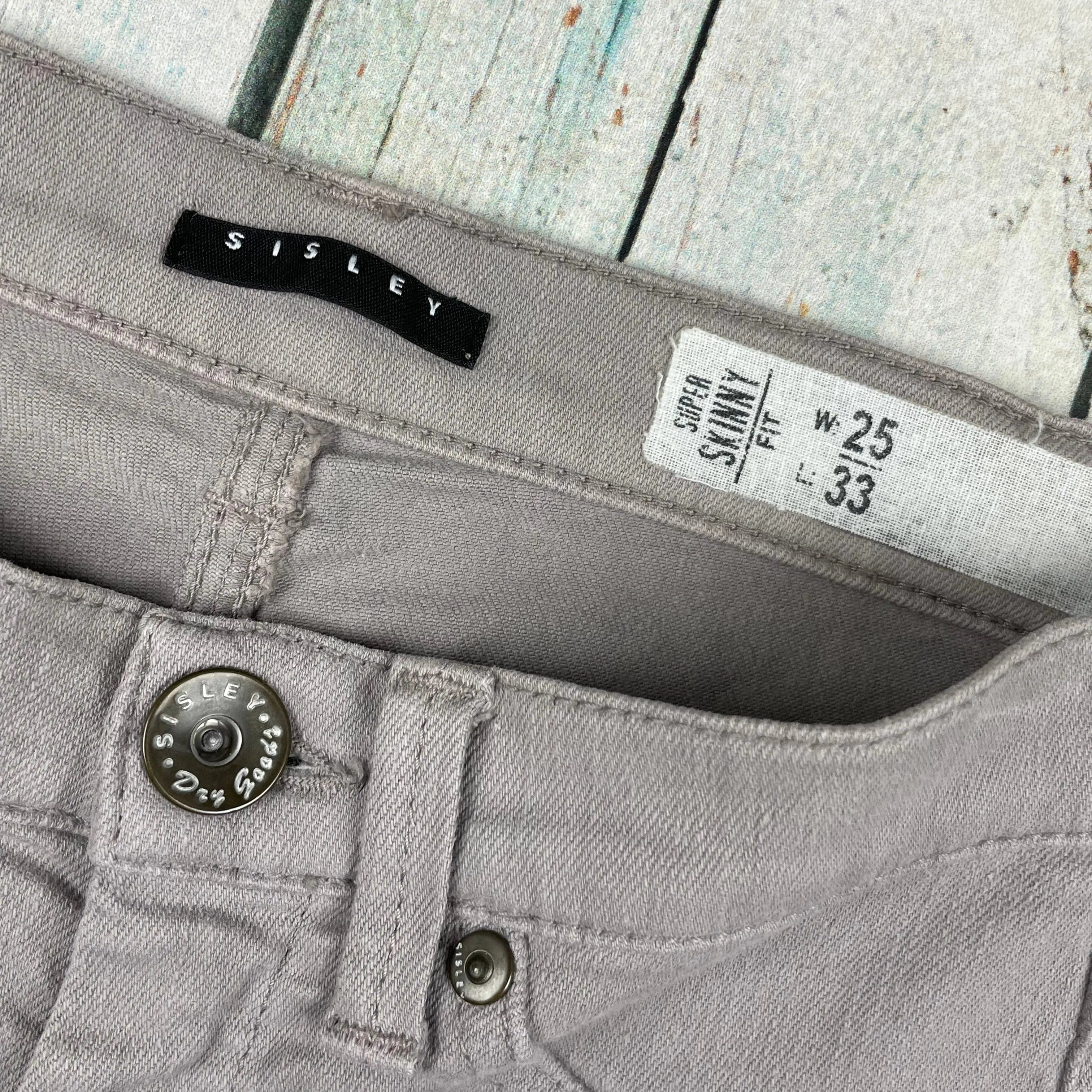 Sisley Beige Super Skinny Stretch Denim Jeans -Size 25" — photo 6 of 7