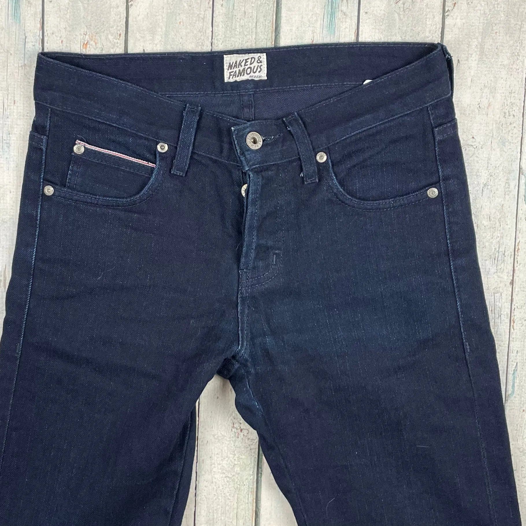 Naked & Famous Indigo Stretch Selvedge 'Super Skinny Guy' Jeans Made in Canada - Size 29 — photo 3 of 9