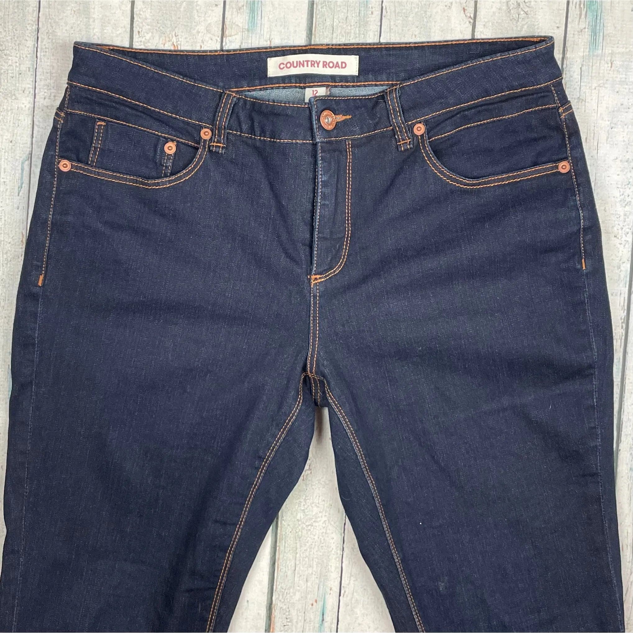 Country Road Dark Wash Slim Straight Jeans -Size 12 — photo 3 of 8