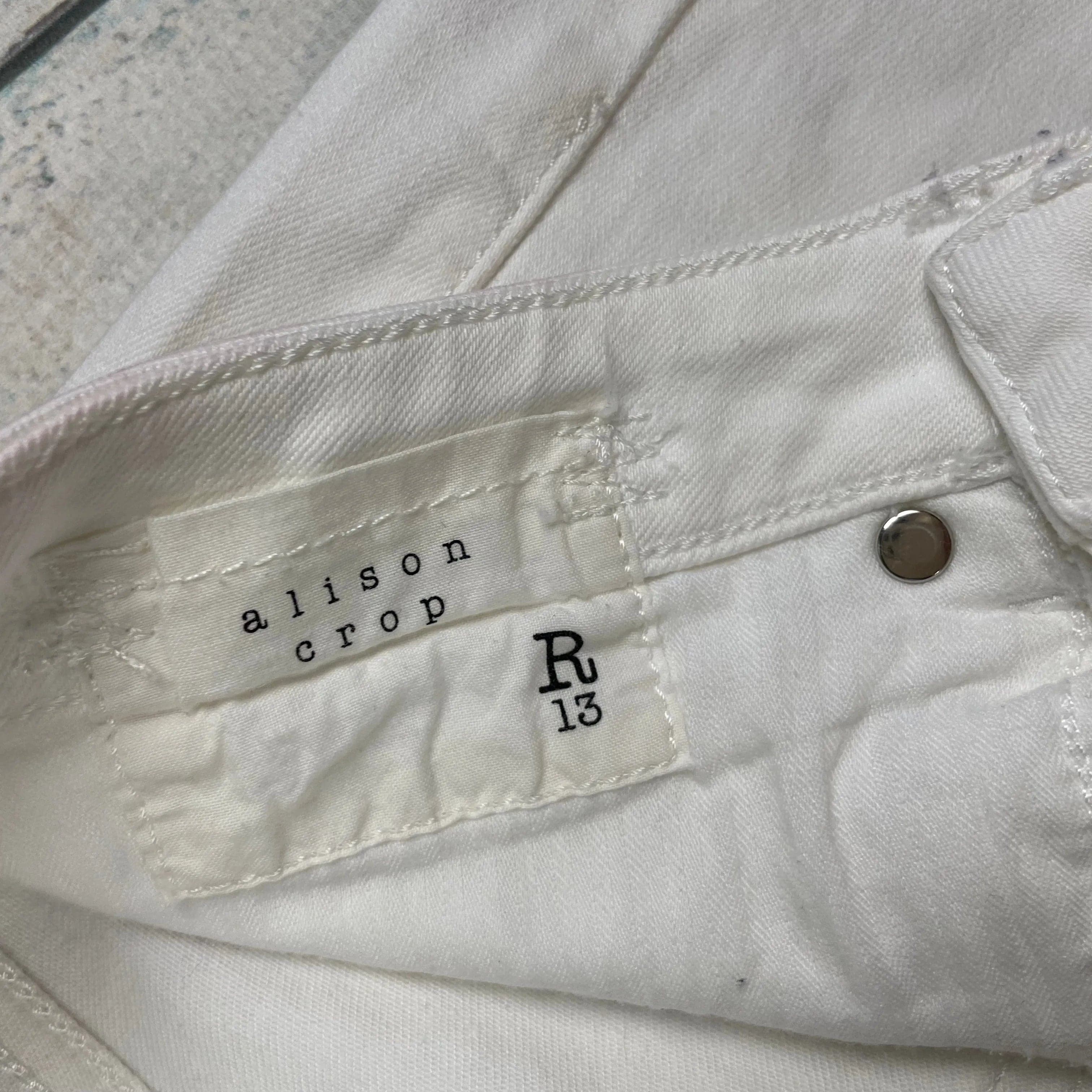 R13 Made in Italy Stretch 'Alison Crop' Jeans- Size 26 — photo 6 of 8