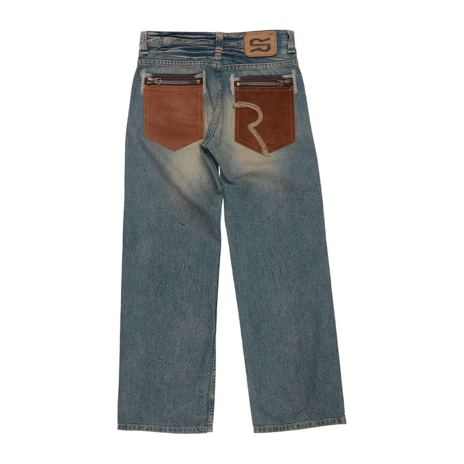 NWT - RA-RE Italian Boys 'Bordone' Distressed Leather Pocket Jeans - Size 14 — photo 3 of 6