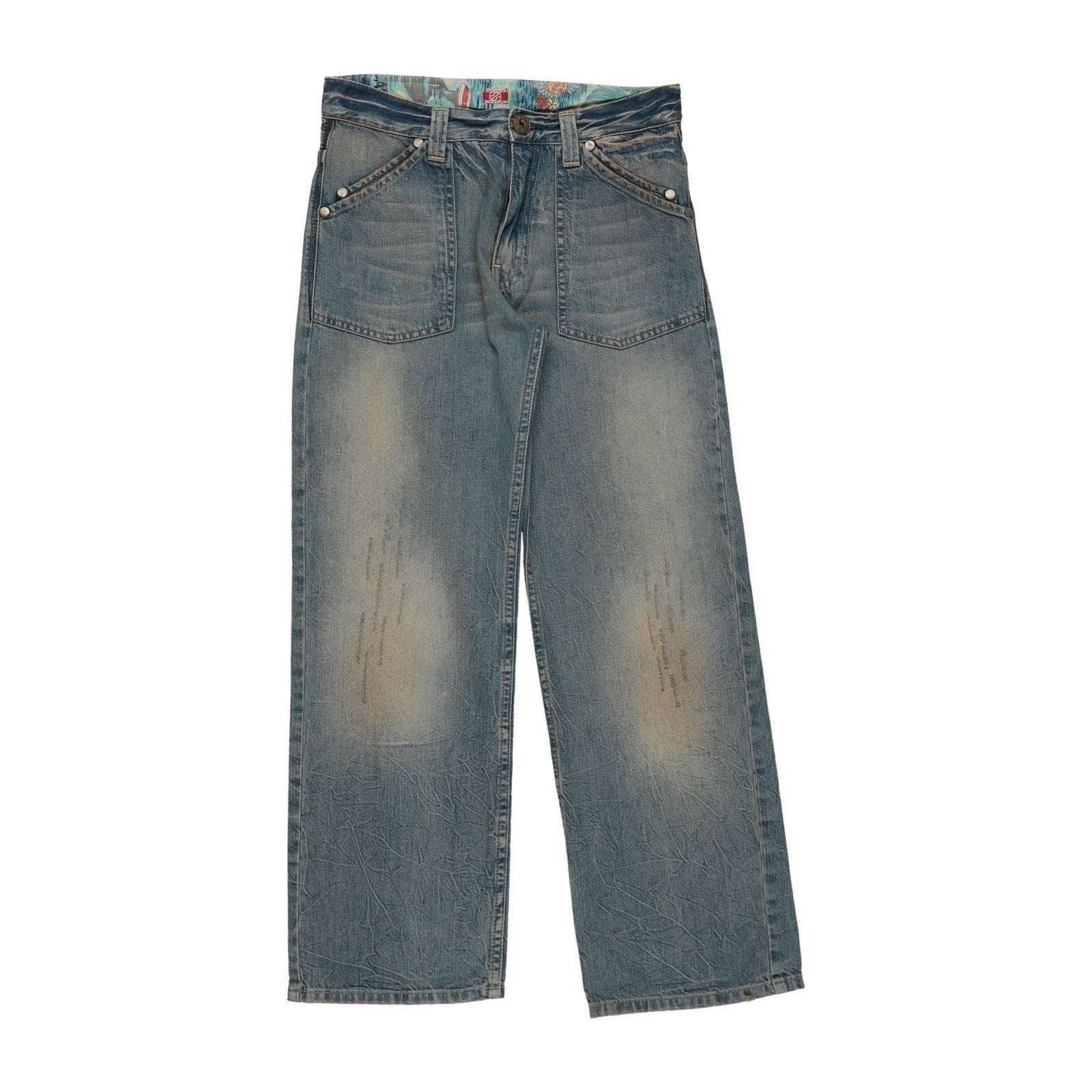 NWT - RA-RE Italian Boys 'Bordone' Distressed Leather Pocket Jeans - Size 14 — photo 4 of 6