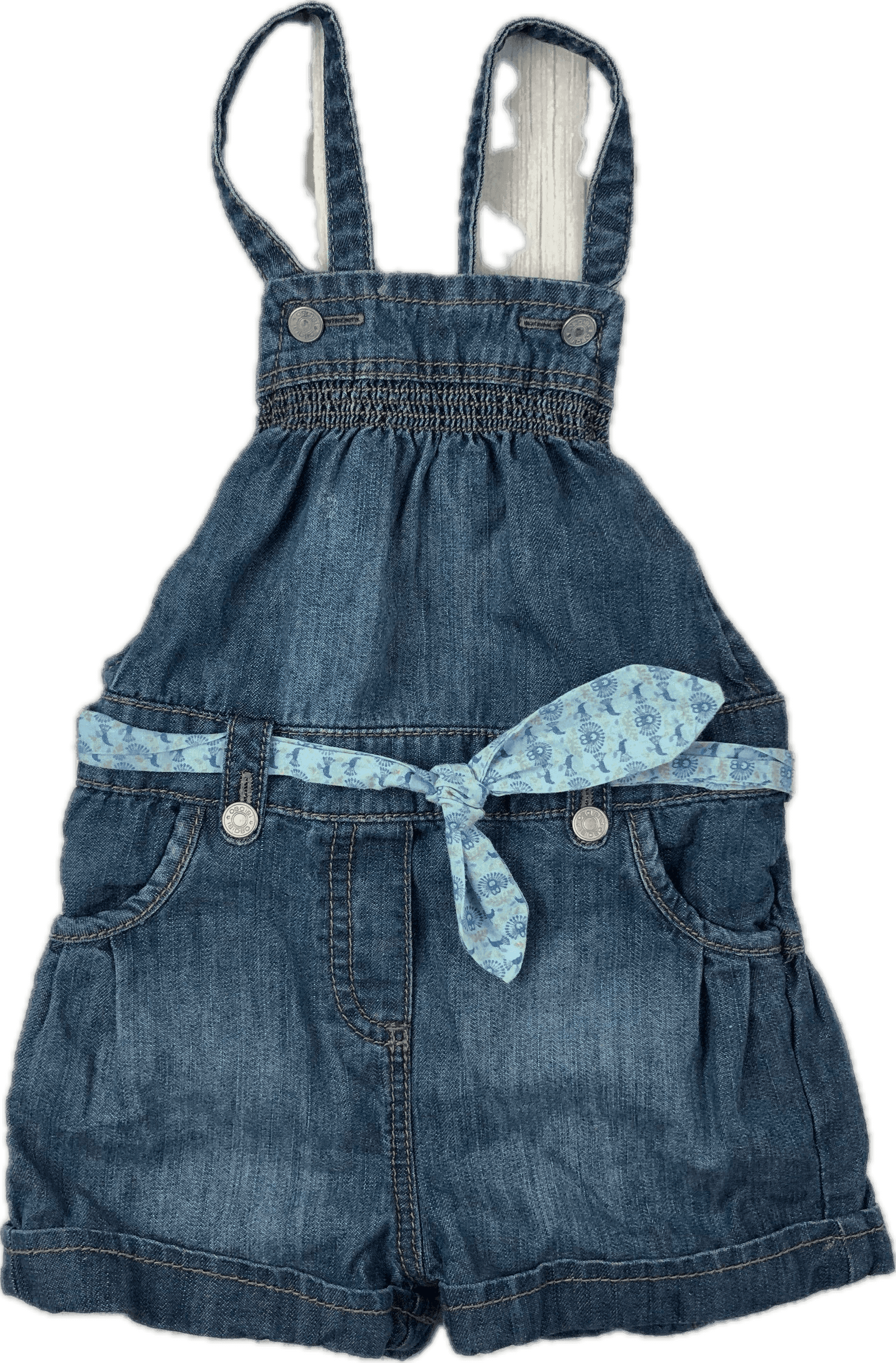 Obaibi France Lightweight Denim Bib Front Denim Shortalls - Size 18M — photo 1 of 7