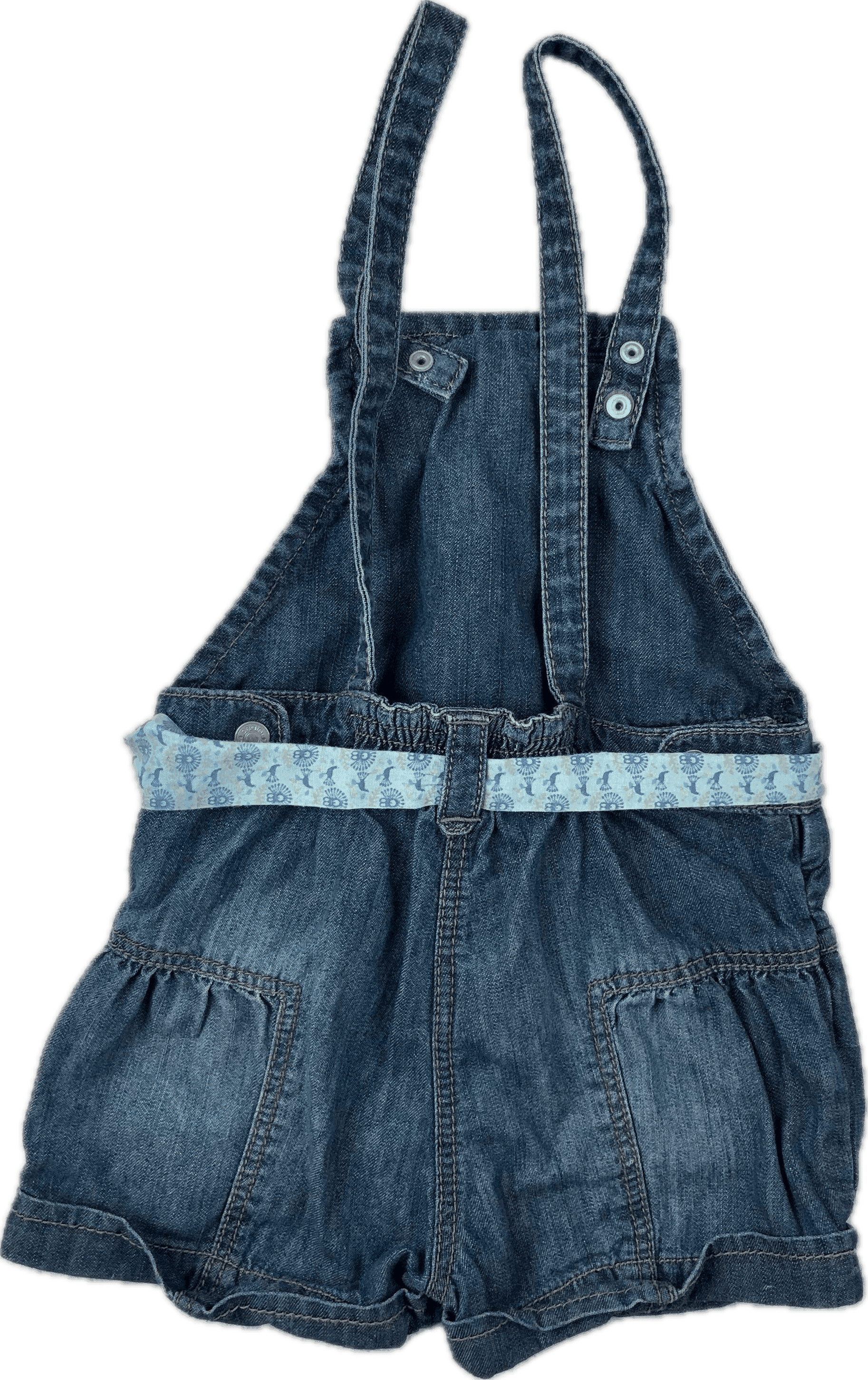Obaibi France Lightweight Denim Bib Front Denim Shortalls - Size 18M — photo 2 of 7