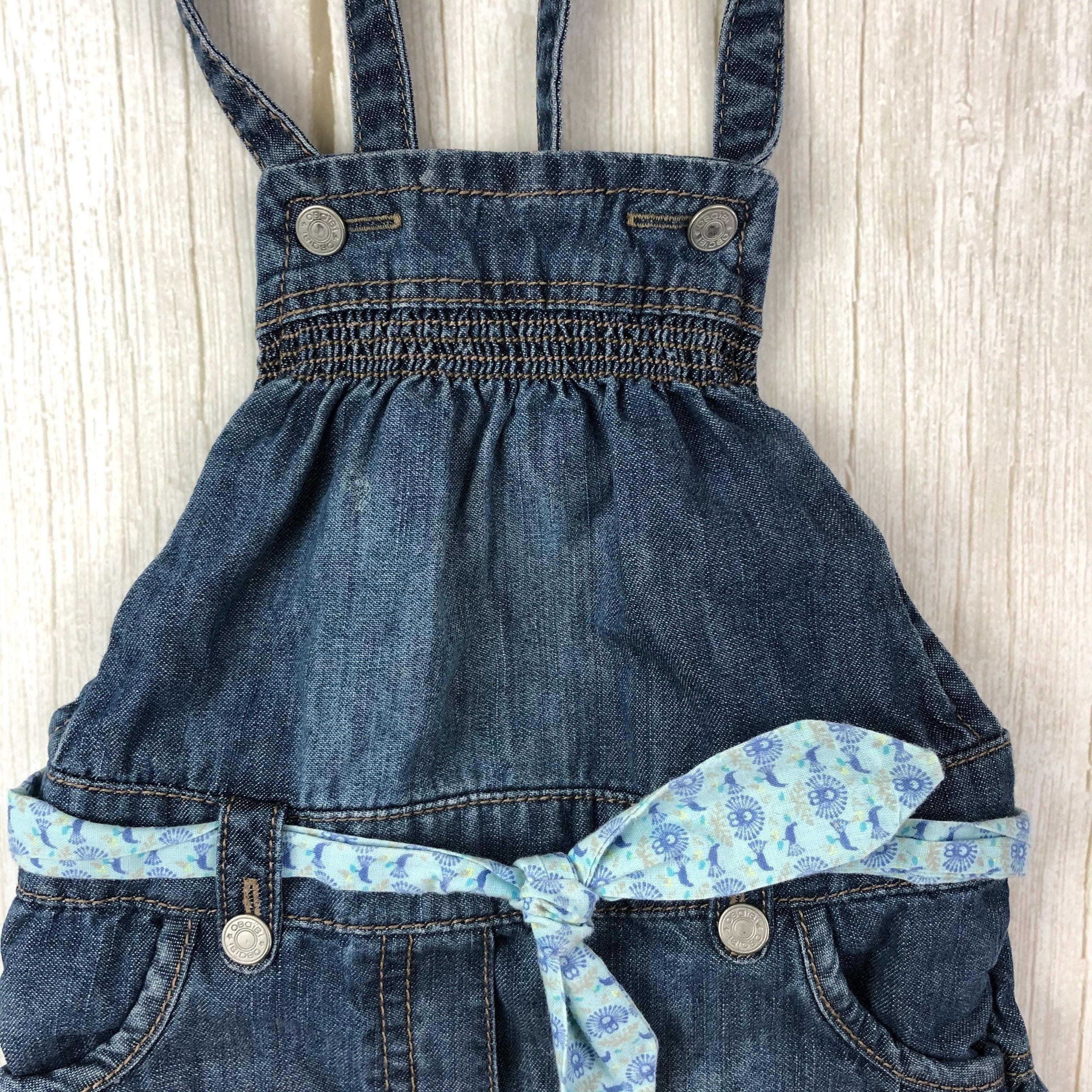 Obaibi France Lightweight Denim Bib Front Denim Shortalls - Size 18M — photo 3 of 7