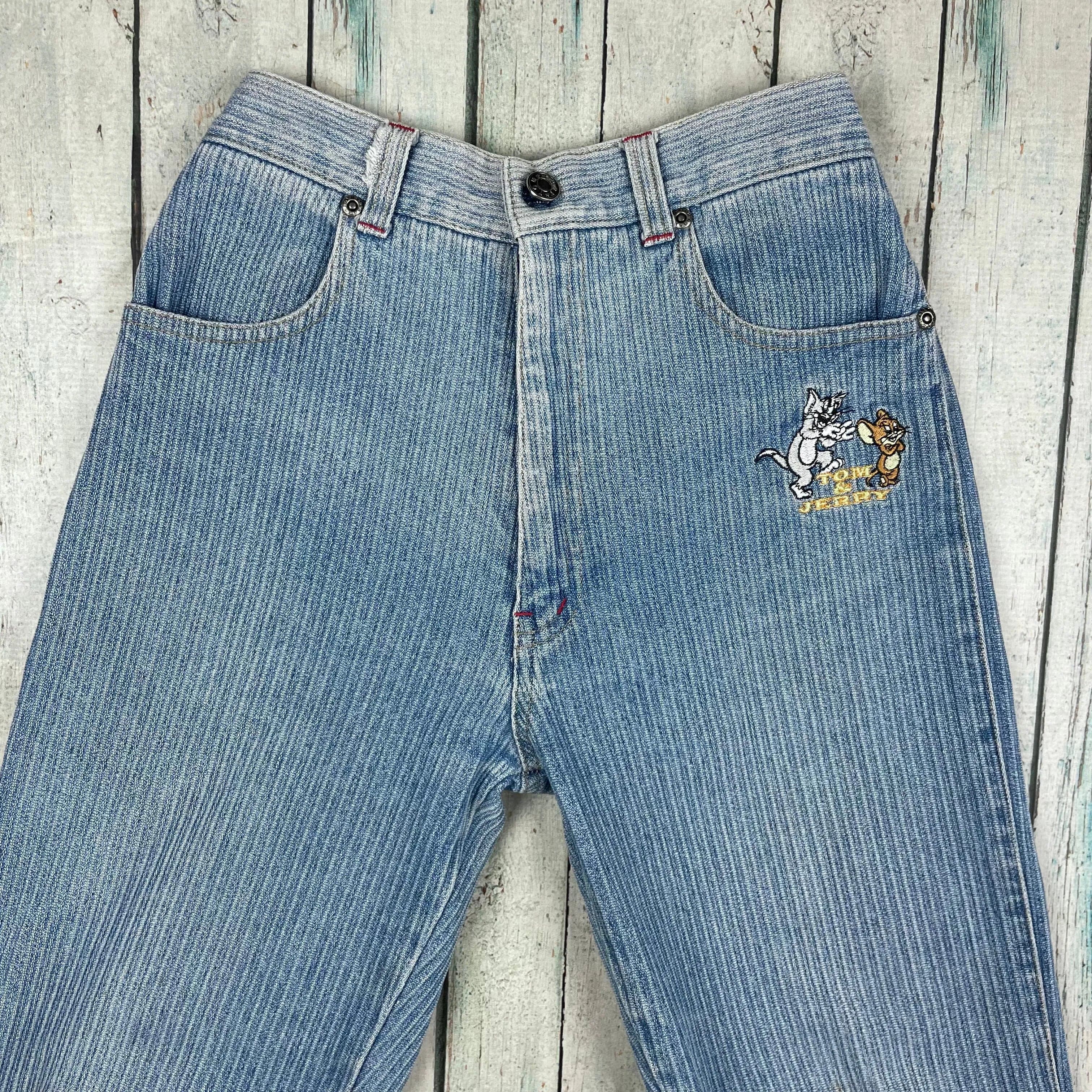 Vintage 90's Classic Kids 'Tom & Jerry' Denim Jeans - Suit Size- 9/10 — photo 3 of 9