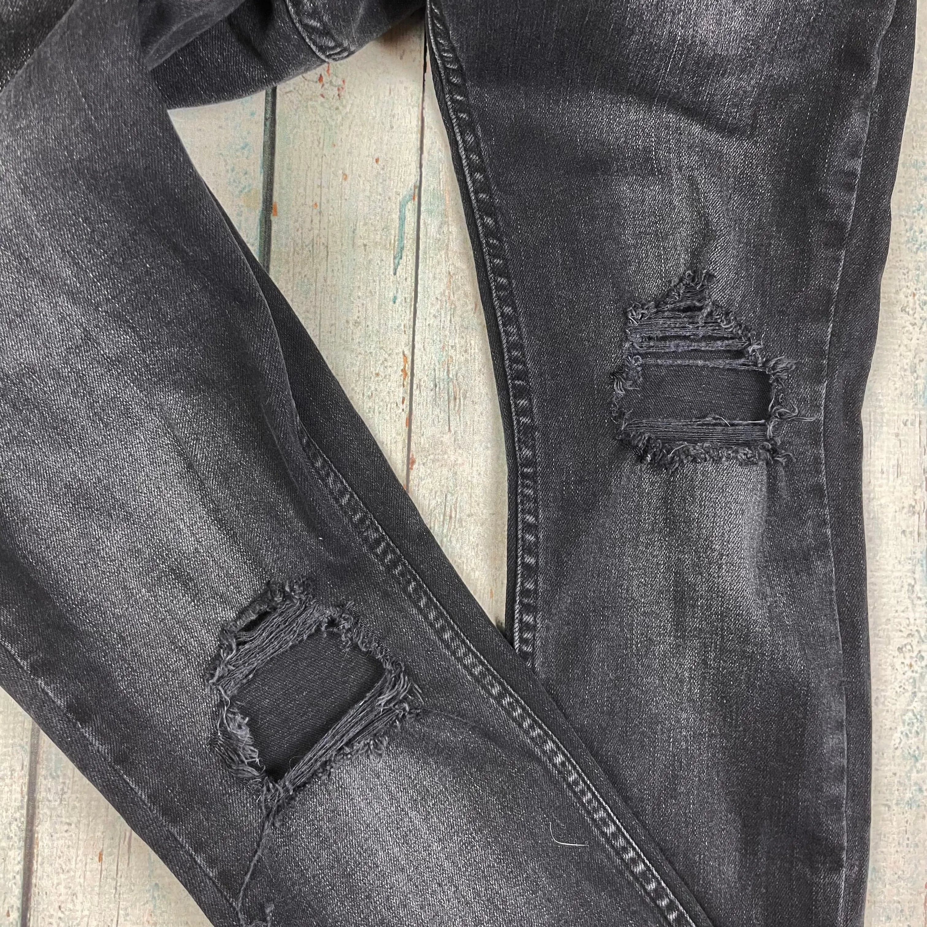Ksubi Washed Black Busted Knee Skinny Leg Jeans- Size 30" — photo 5 of 7