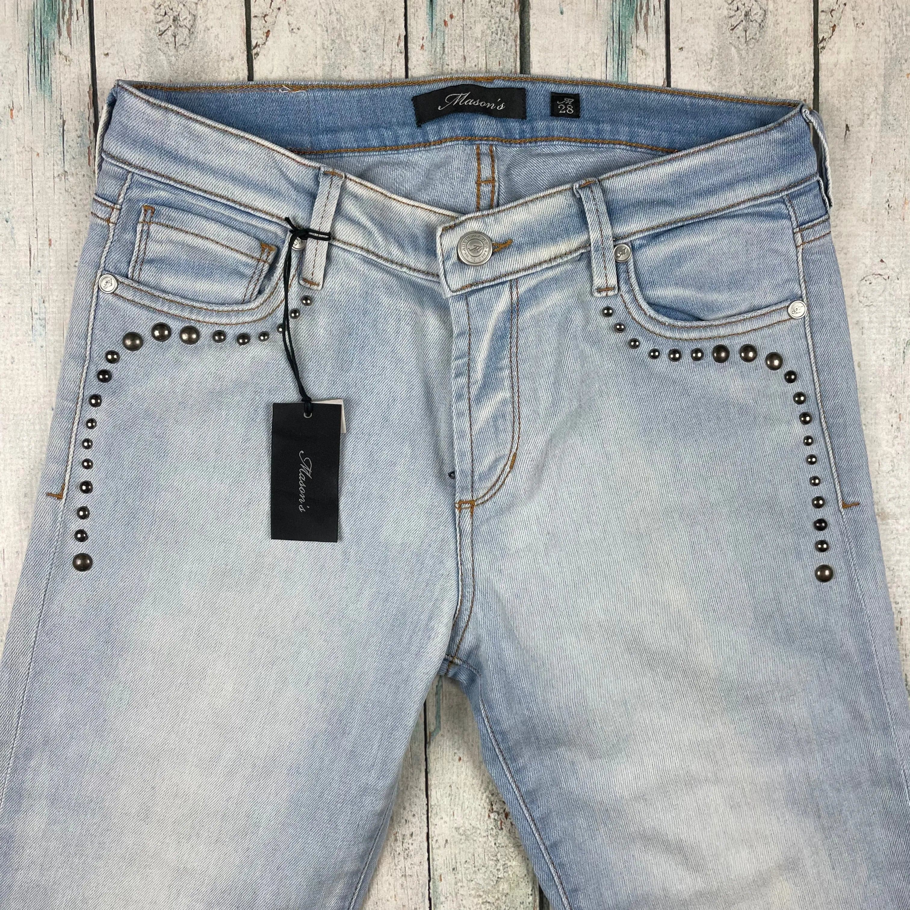 NWT - Masons - Stunning Italian Studded 'Delfina' Jeans -Size 28 — photo 3 of 5