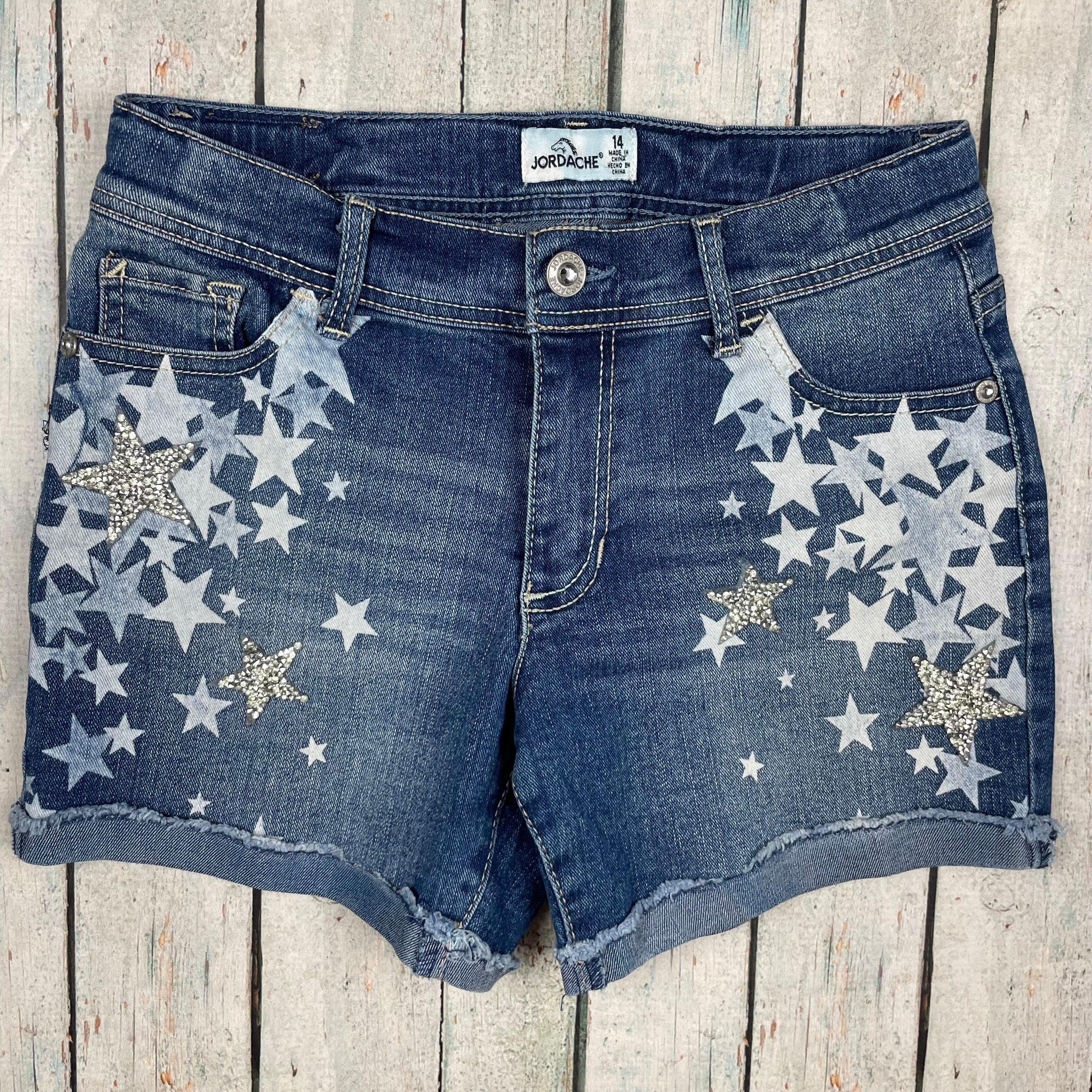 Girls Jordache Star Print Denim Shorts - Size 14 Years — photo 5 of 7