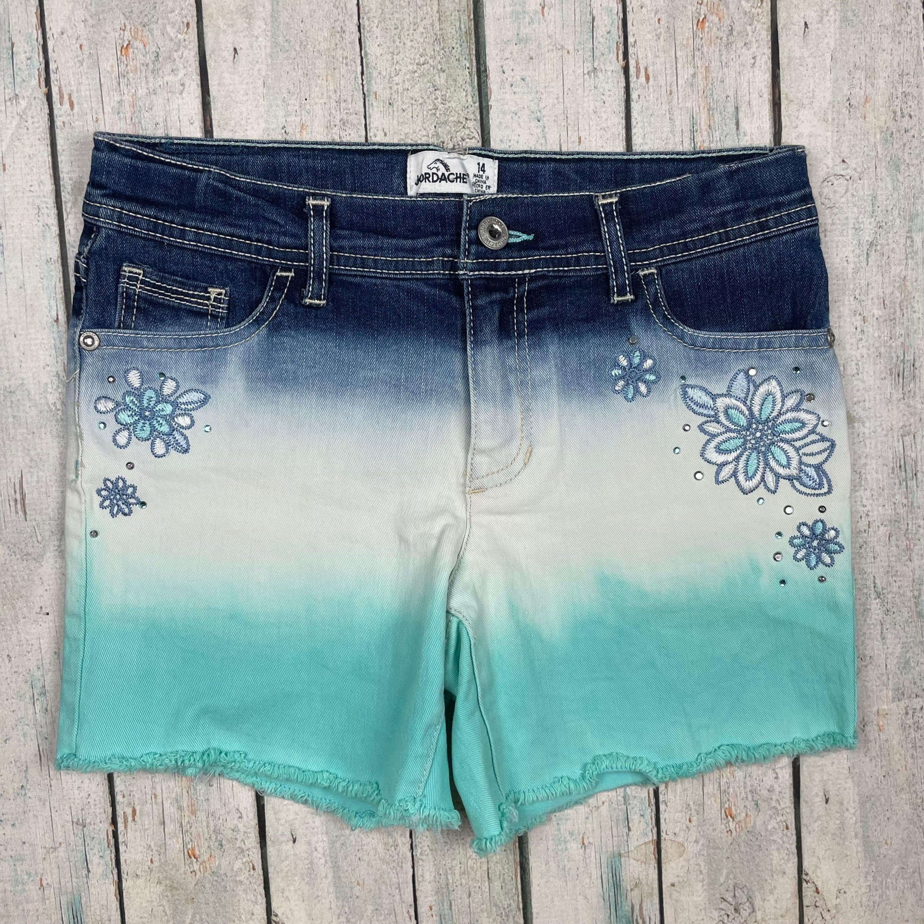 Girls Jordache dip Dye Embroidered Denim Shorts - Size 14 Years — photo 4 of 6
