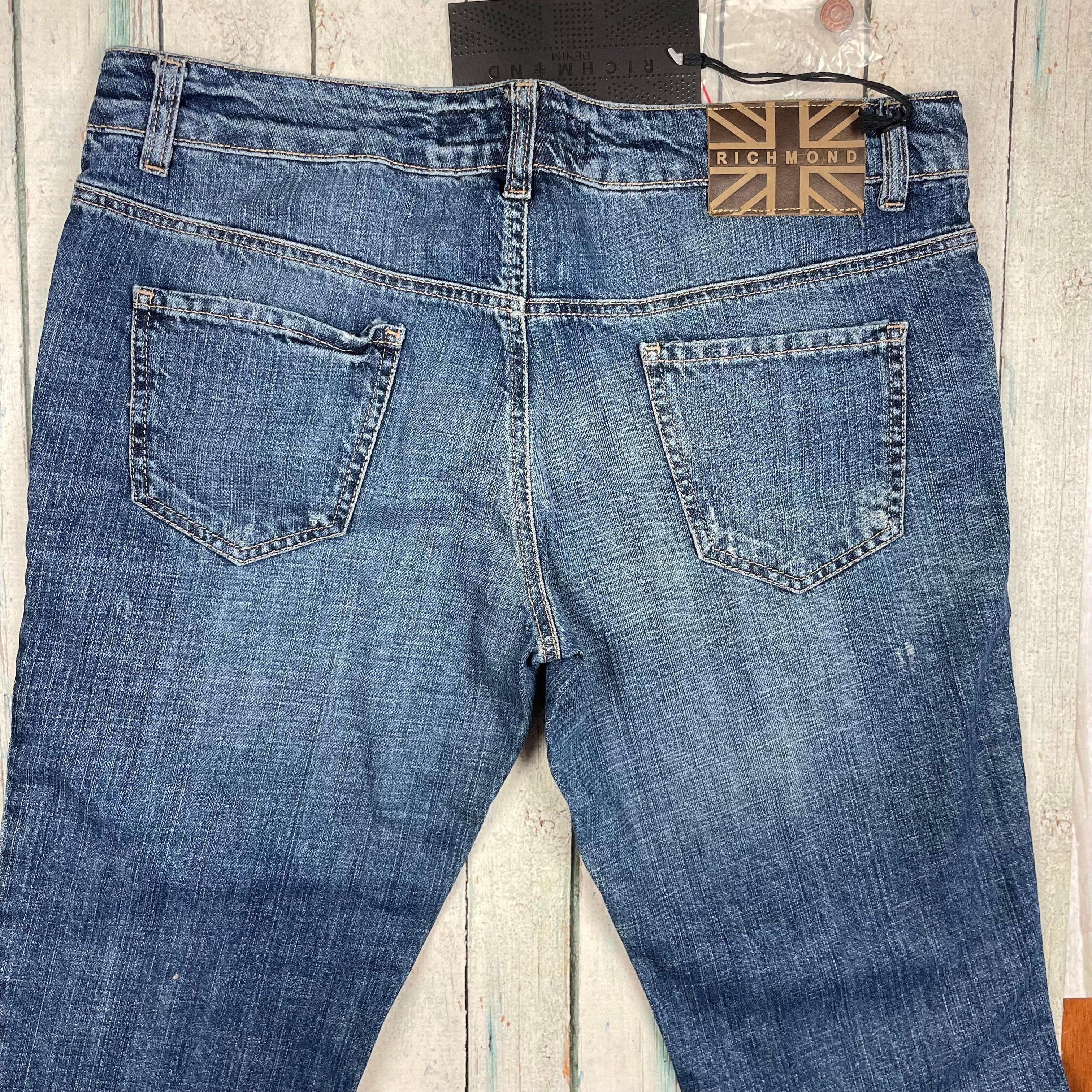 NWT- John Richmond Distressed Slim Straight fit Jeans- Size 32 — photo 2 of 6