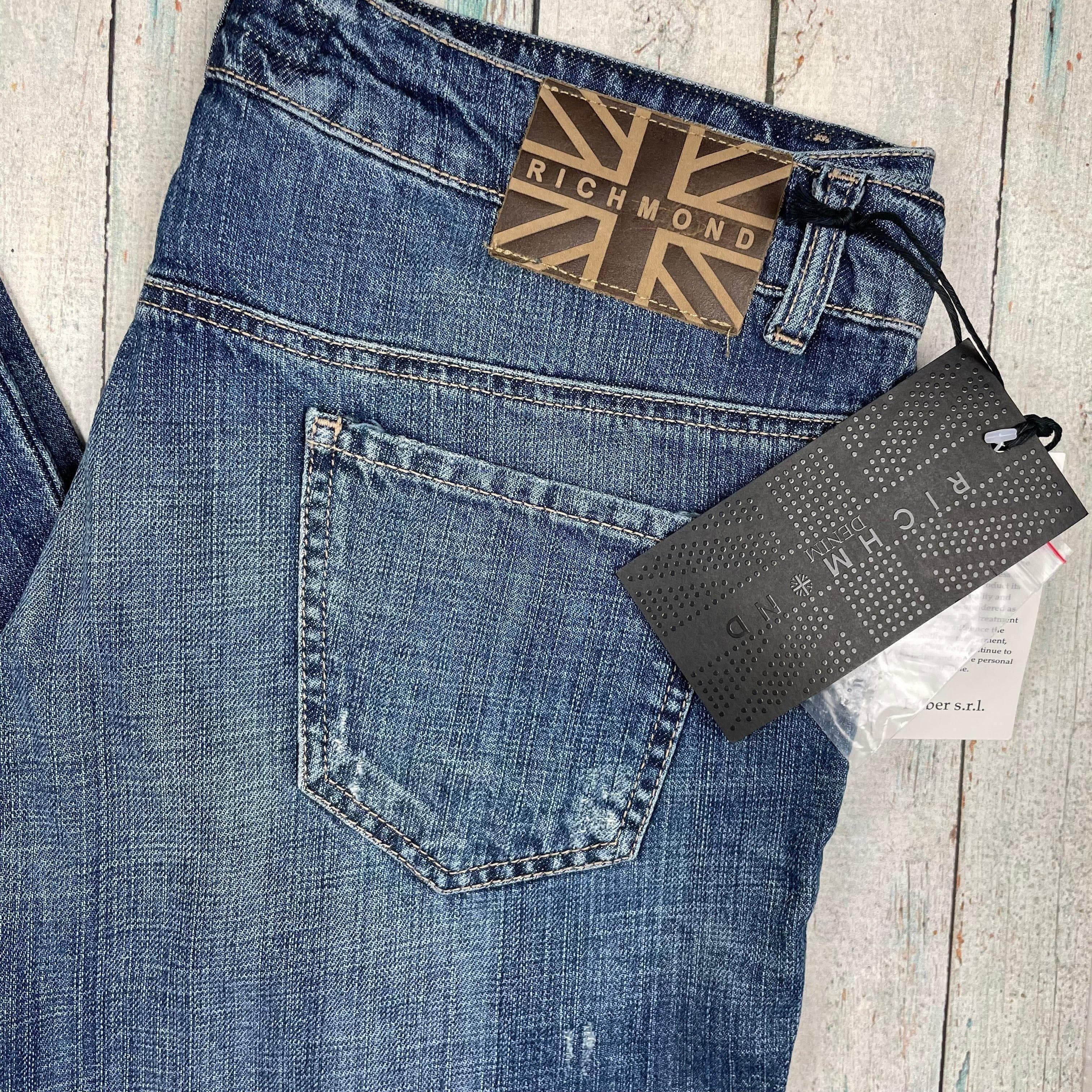 NWT- John Richmond Distressed Slim Straight fit Jeans- Size 32 — photo 4 of 6