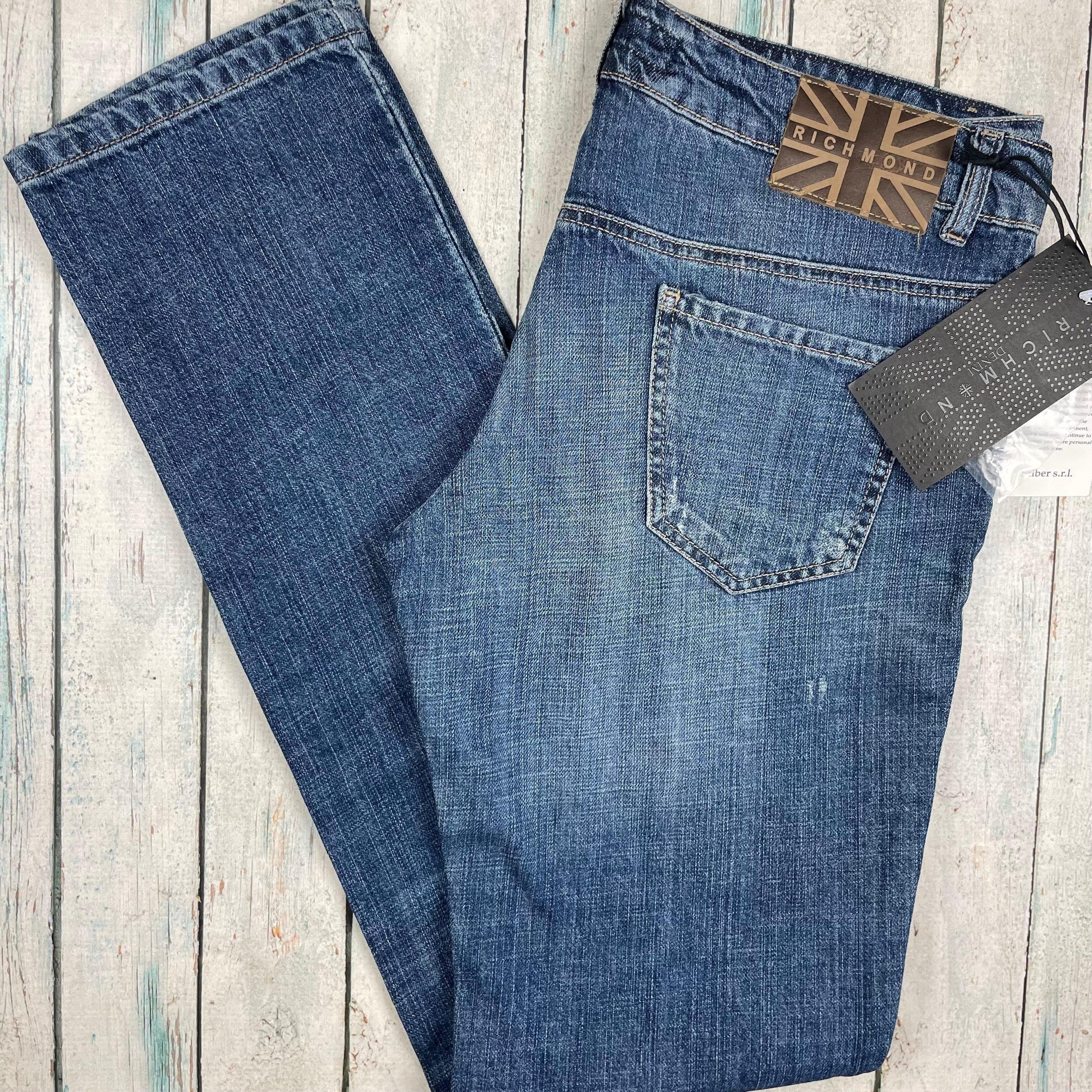 NWT- John Richmond Distressed Slim Straight fit Jeans- Size 32 — photo 5 of 6